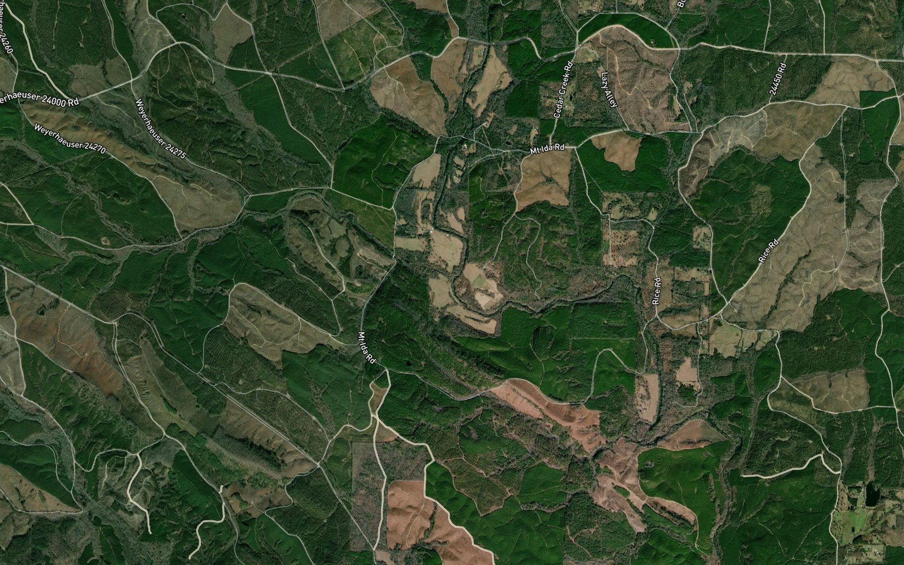 Satellite map of the Little Alum Fork