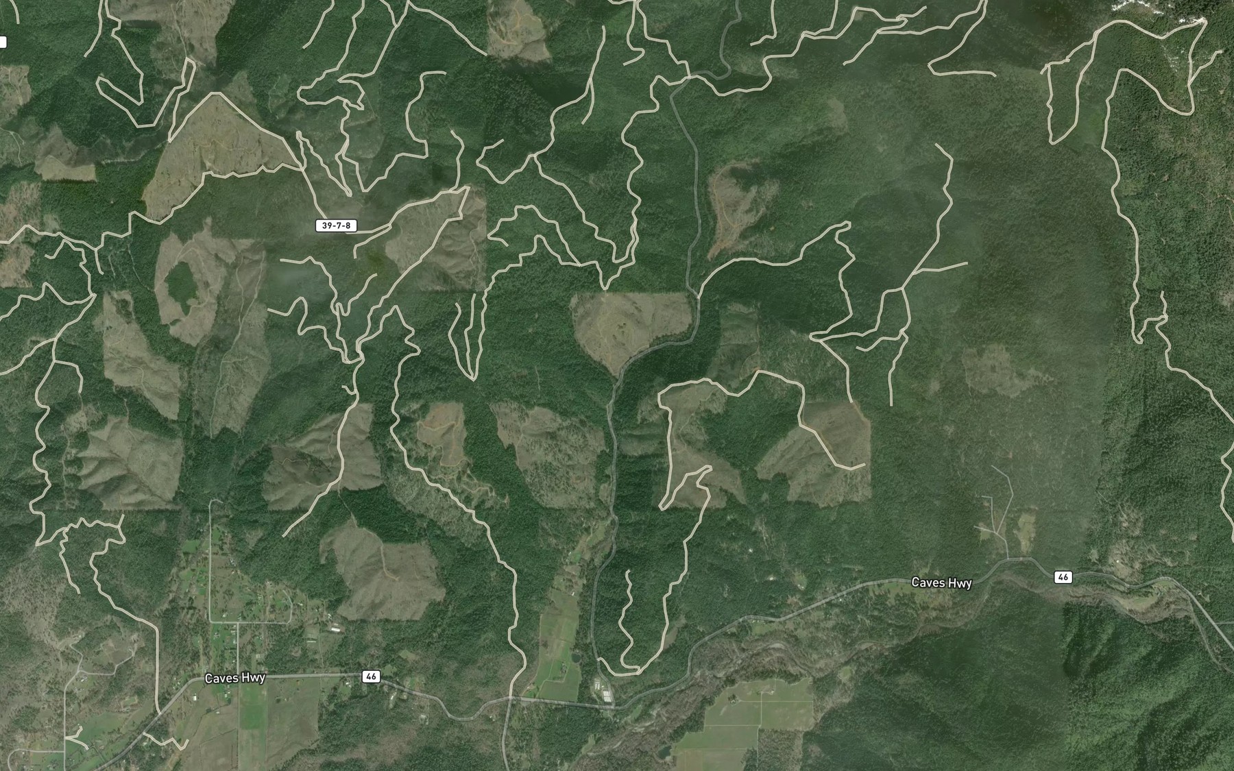 Satellite map of the Little Bear Creek