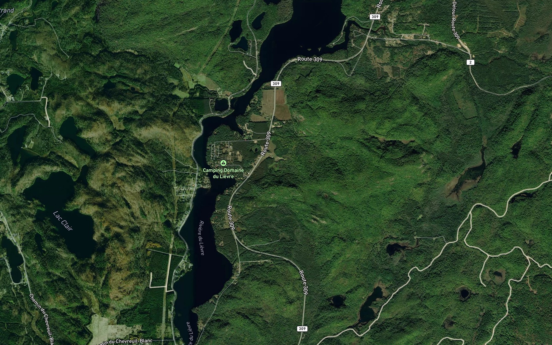Satellite map of the Etang a Vallieres