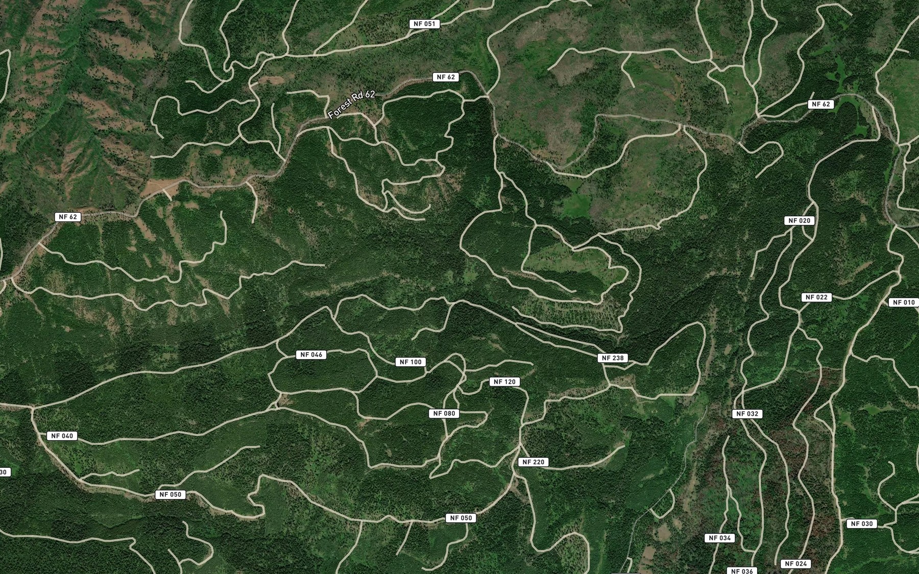Satellite map of the Dry Creek