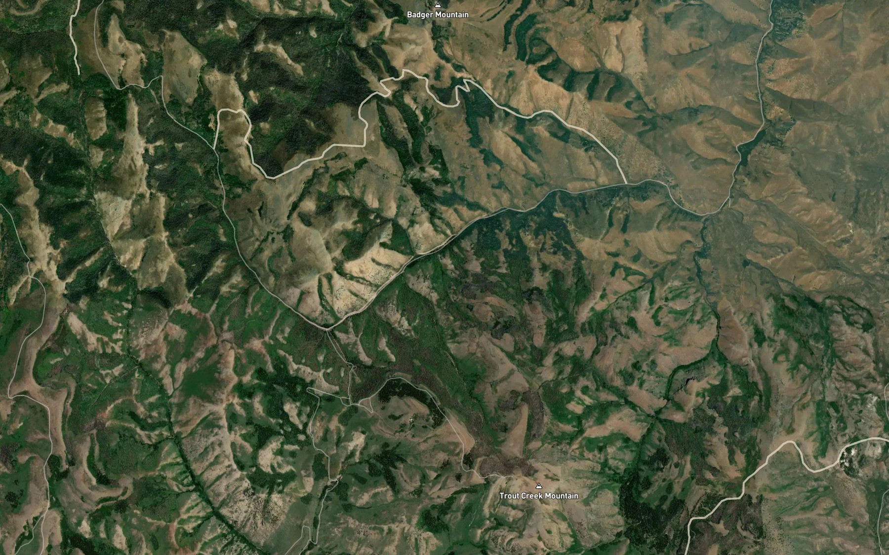 Satellite map of the Badger Gulch Spring