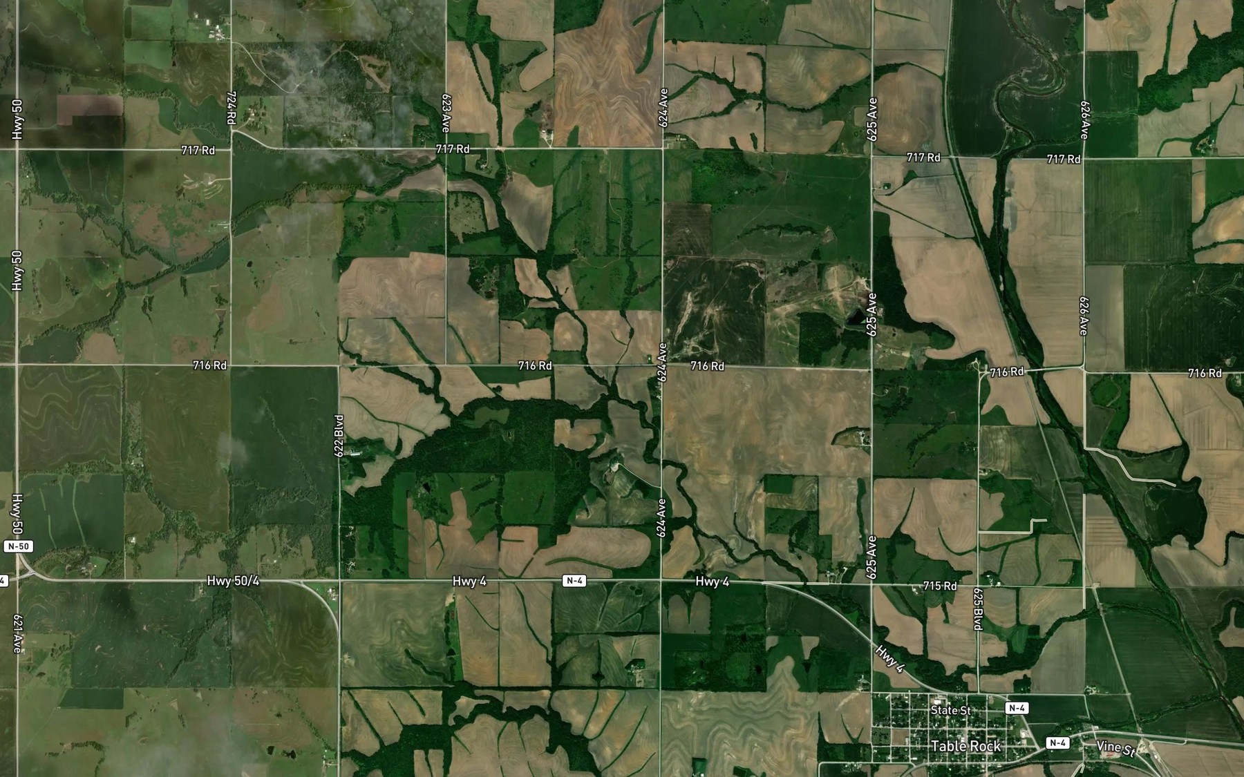 Satellite map of the Cooper Branch