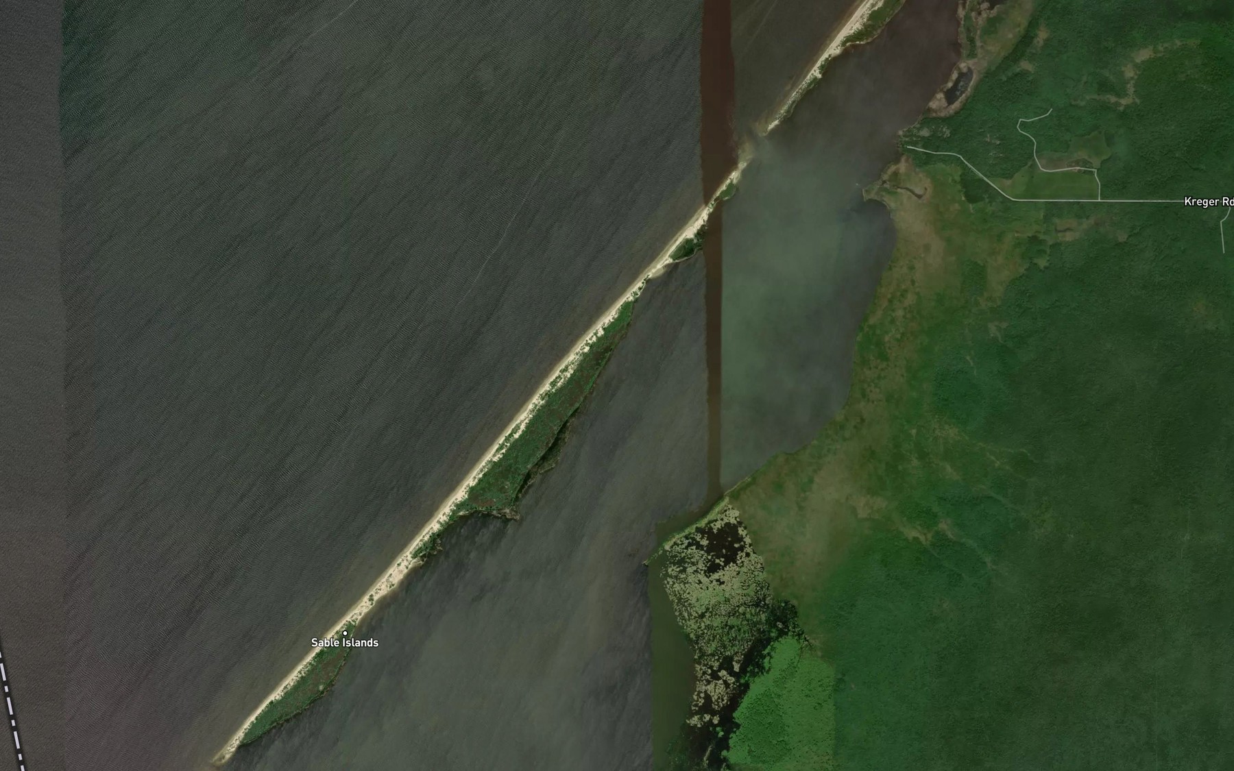 Satellite map of the Inside Channel