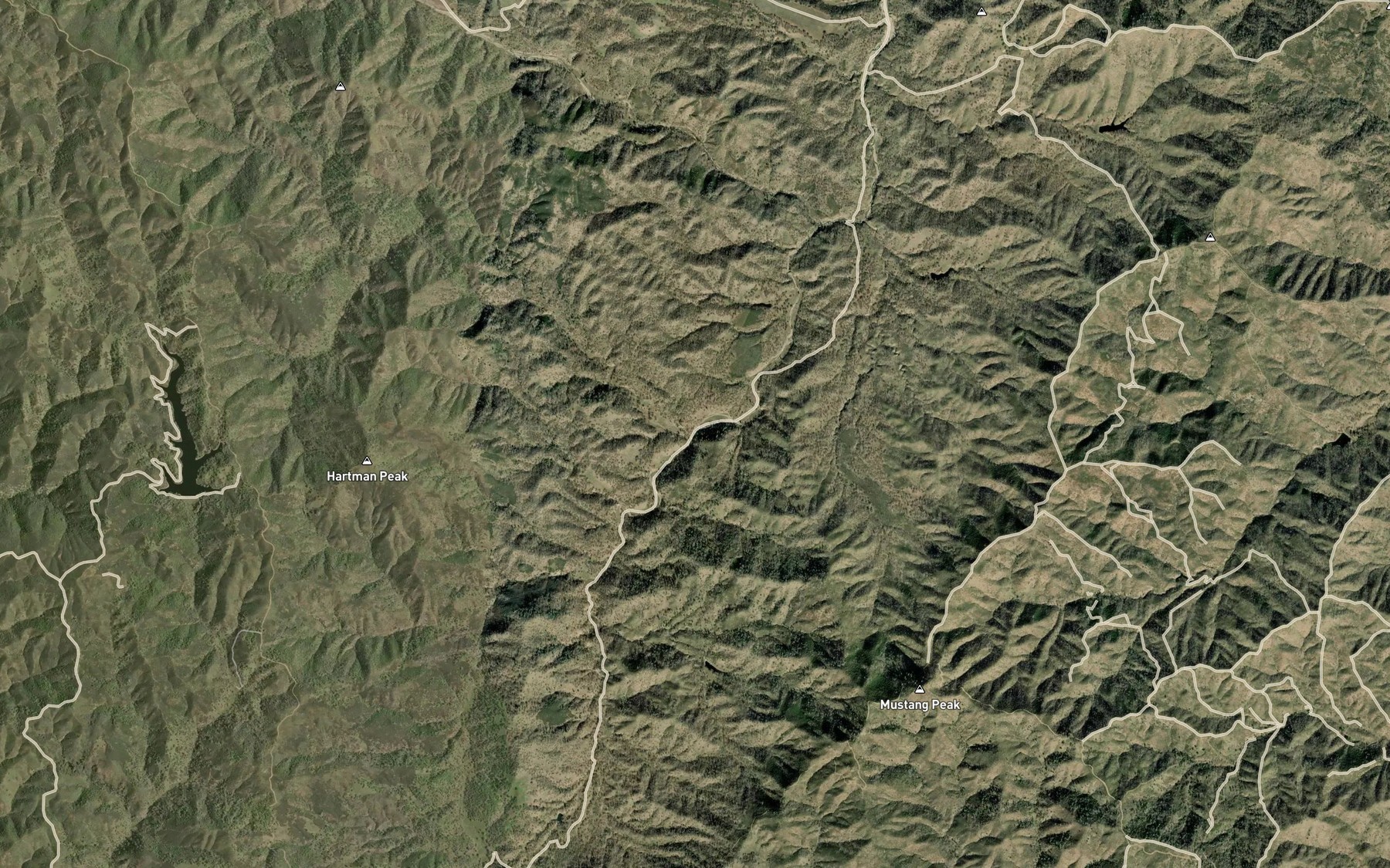 Satellite map of the Hartman Creek