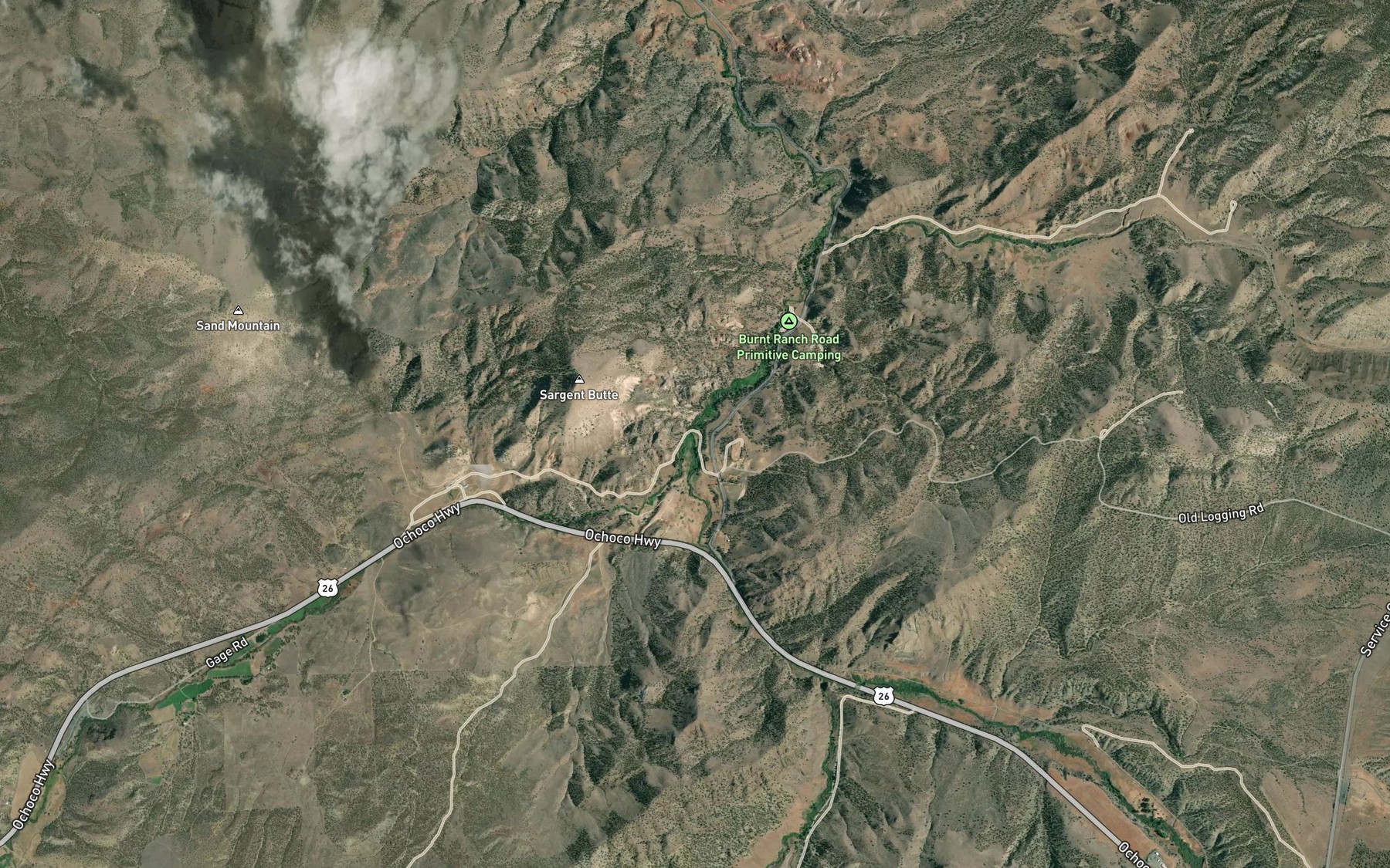Satellite map of the West Branch Bridge Creek