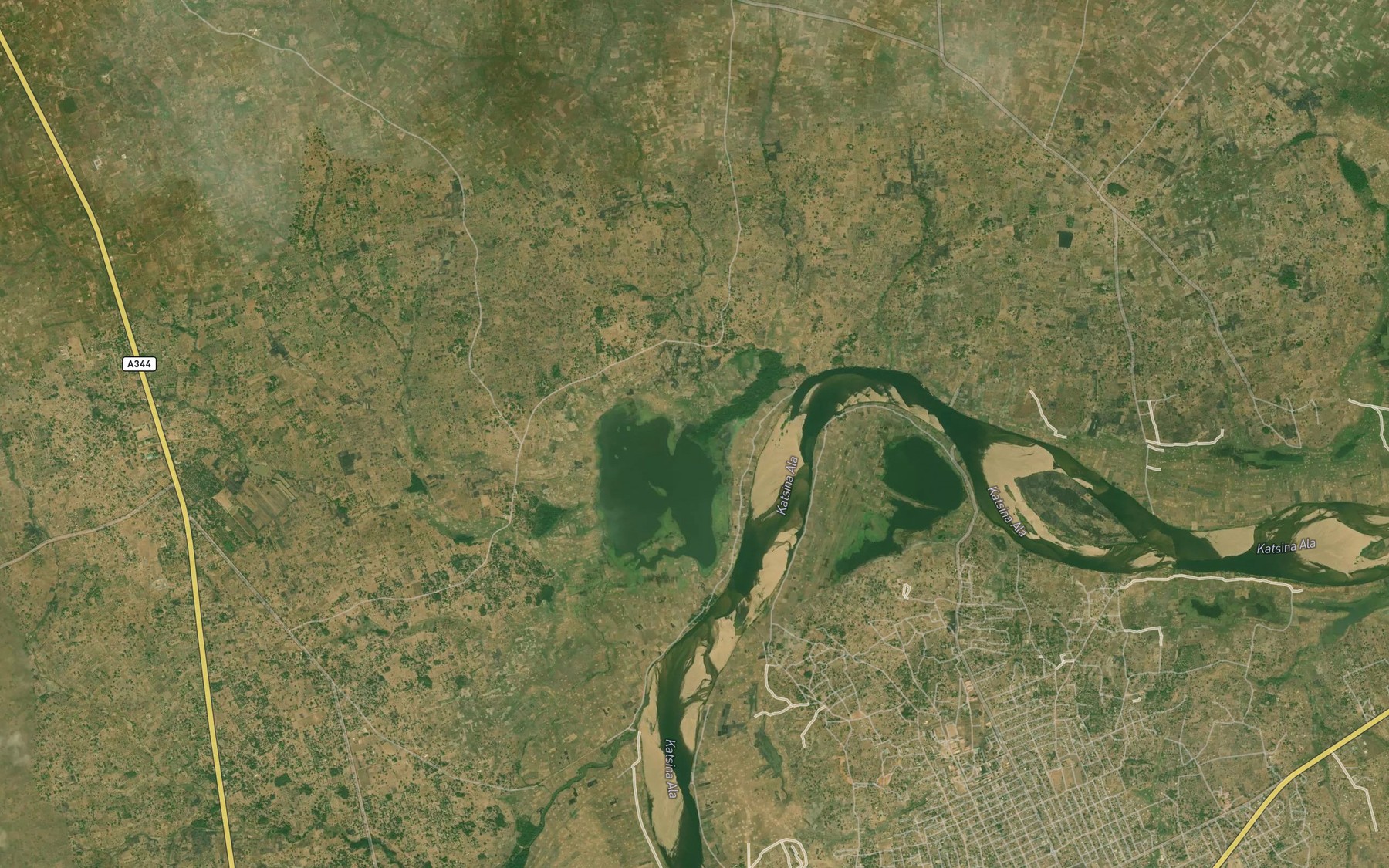 Satellite map of the River Amber