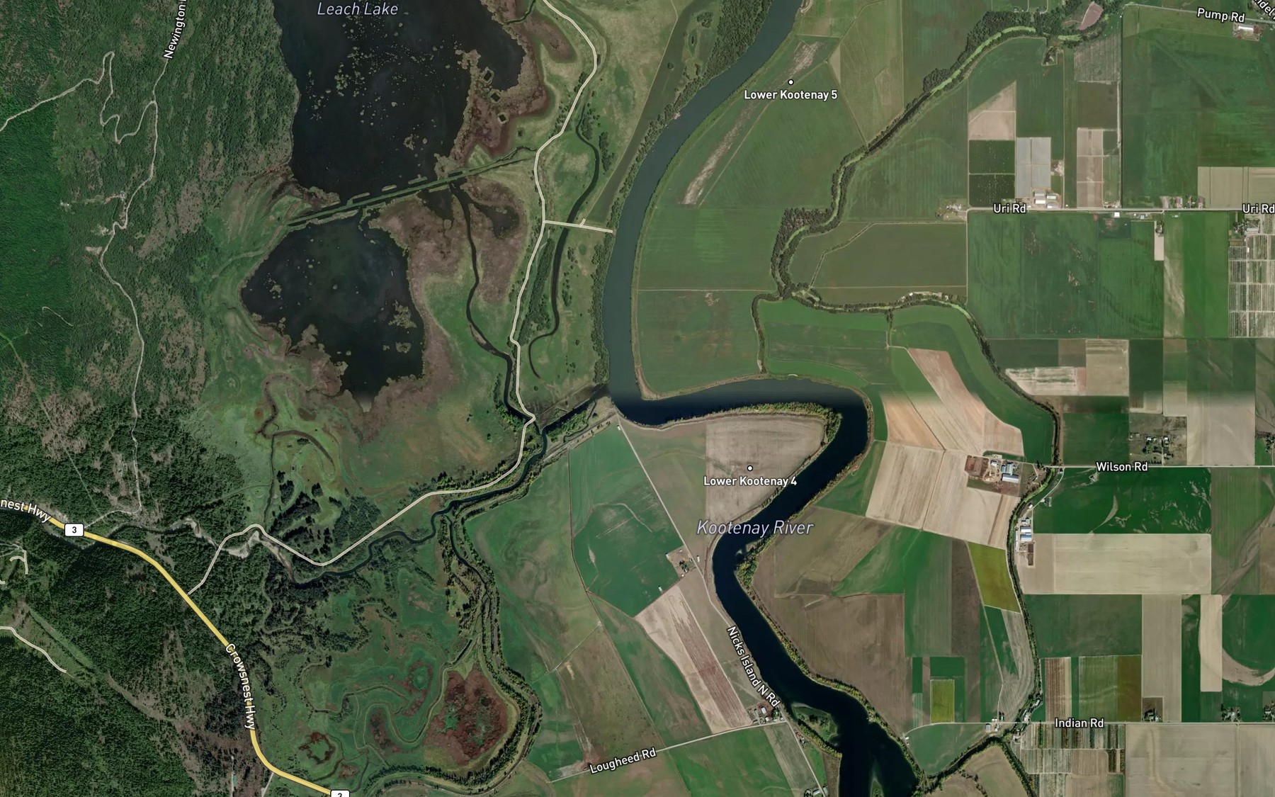 Satellite map of the Summit Creek