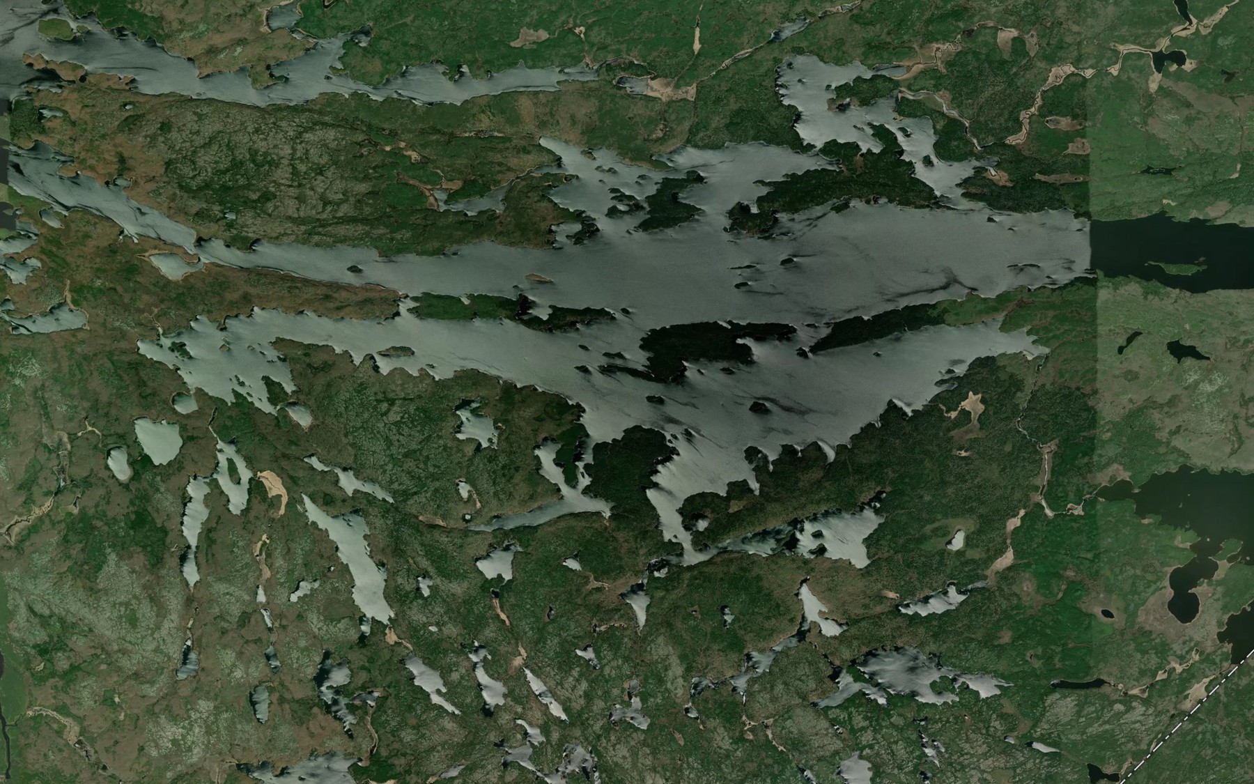 Satellite map of the Mooseekanik Narrows