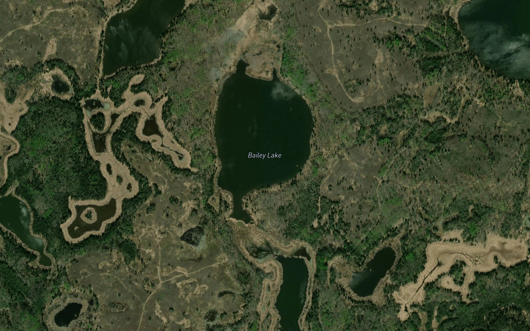 Satellite map of the Bailey Lake