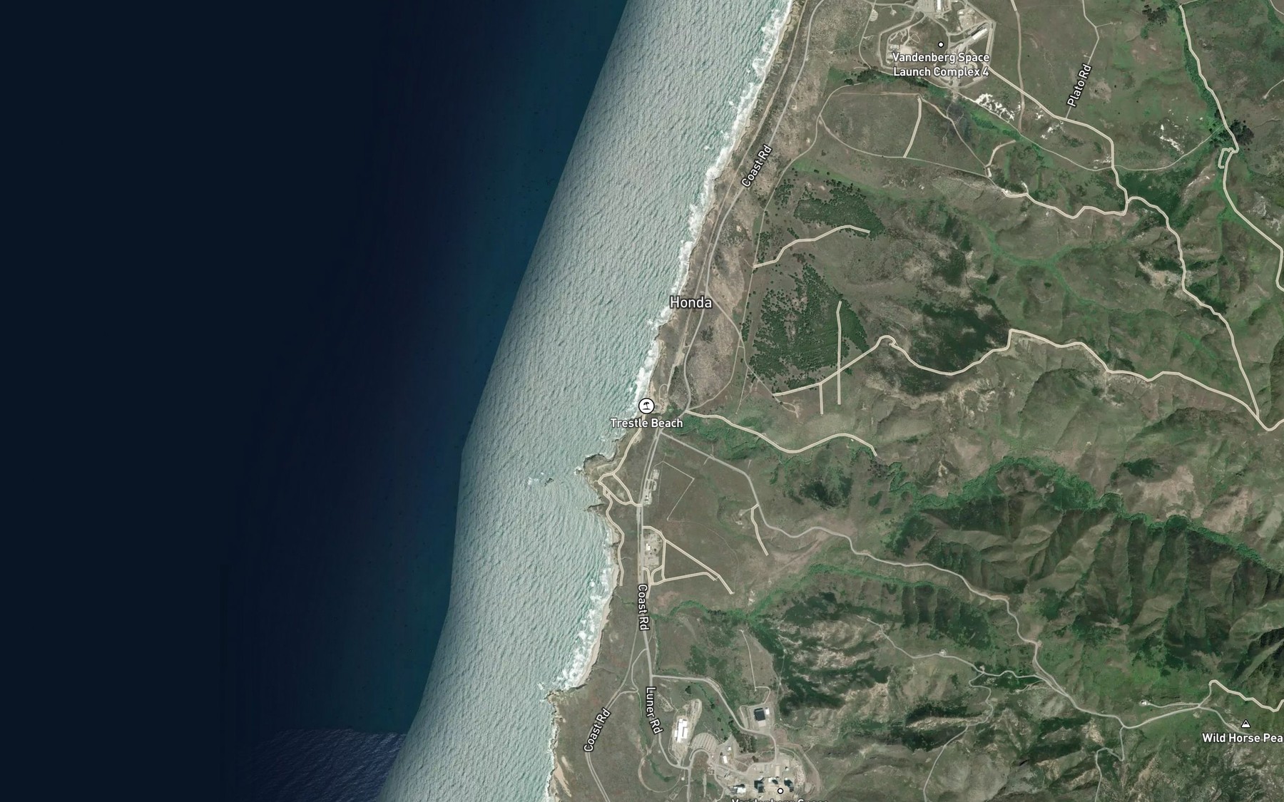 Satellite map of the Canada Honda Creek
