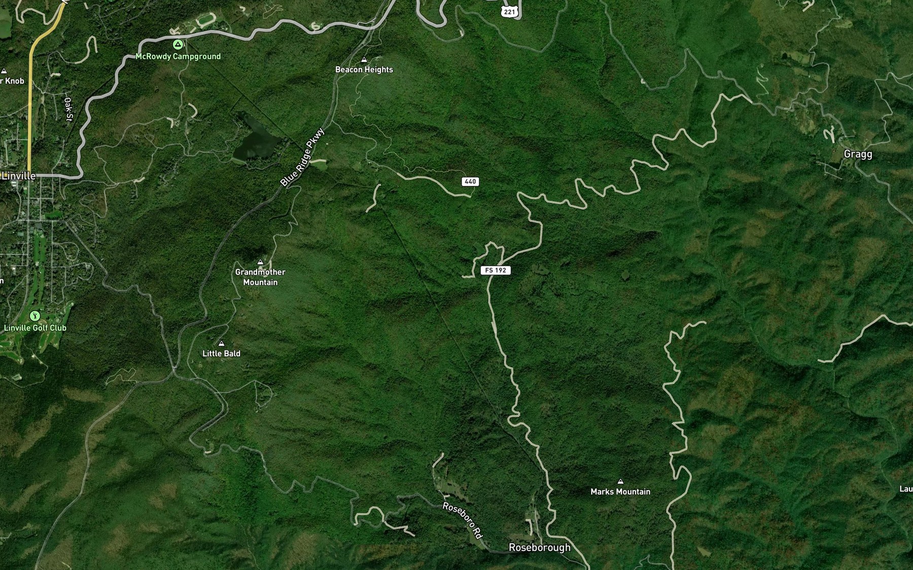 Satellite map of the Major Branch