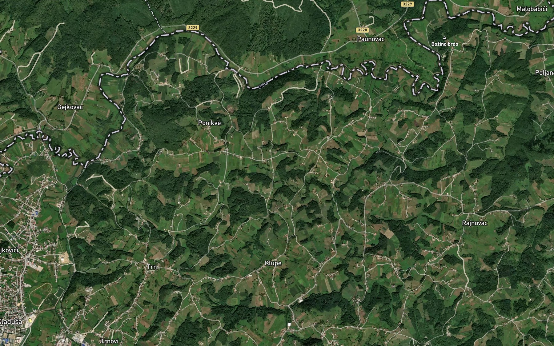 Satellite map of the Siroki Potok