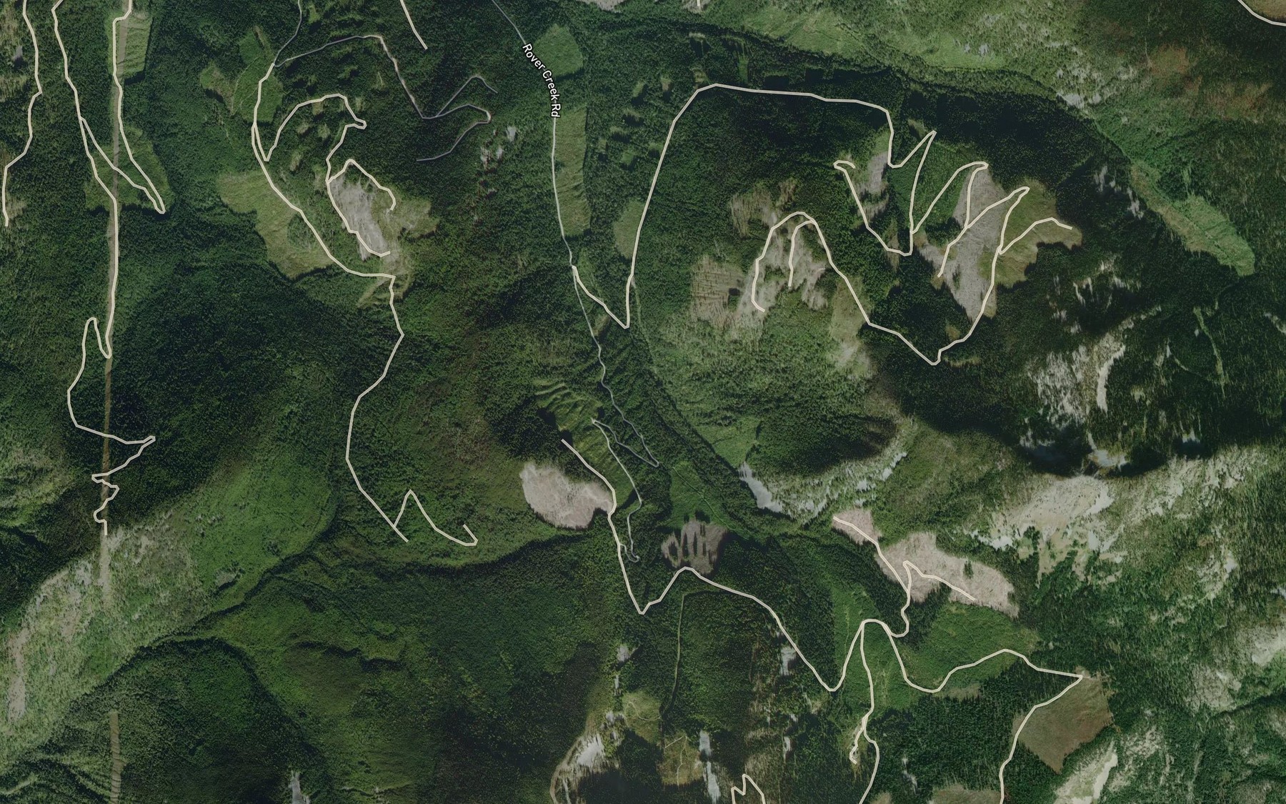 Satellite map of the Midas Creek