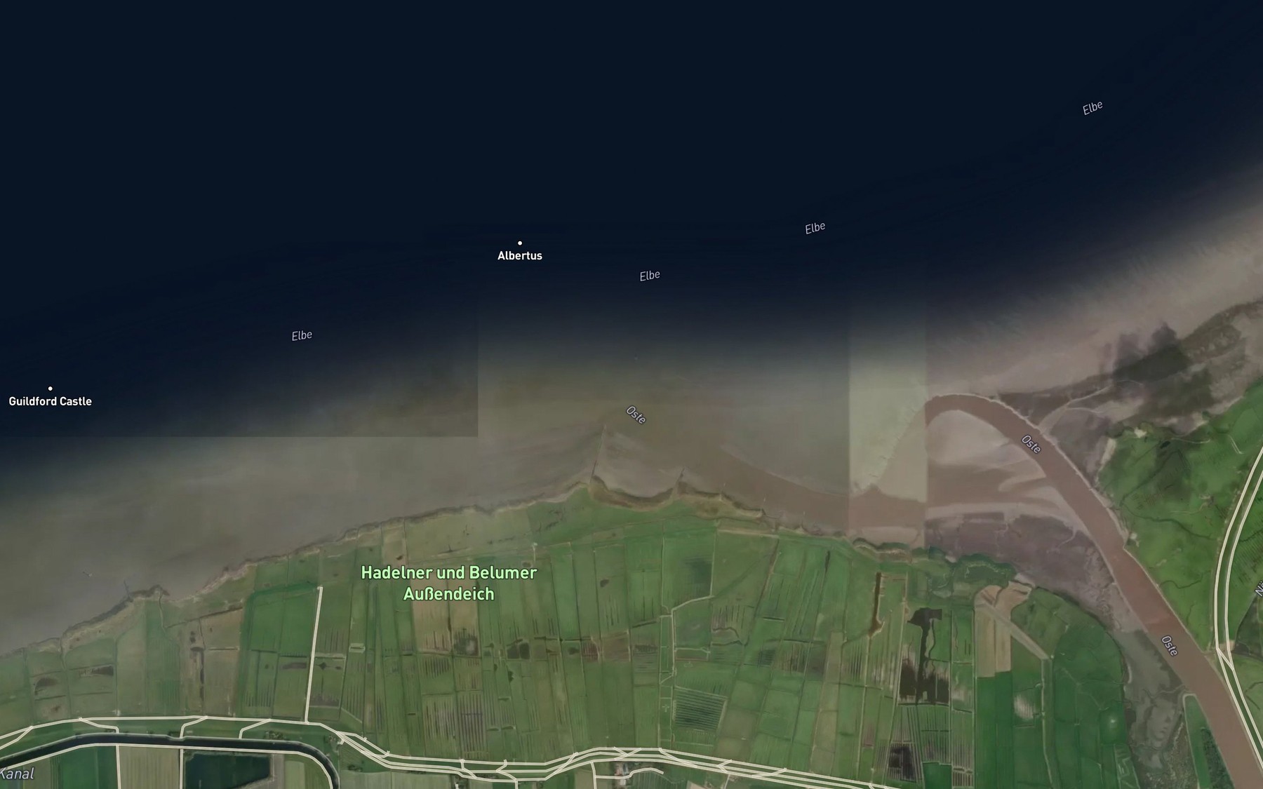 Satellite map of the Oste