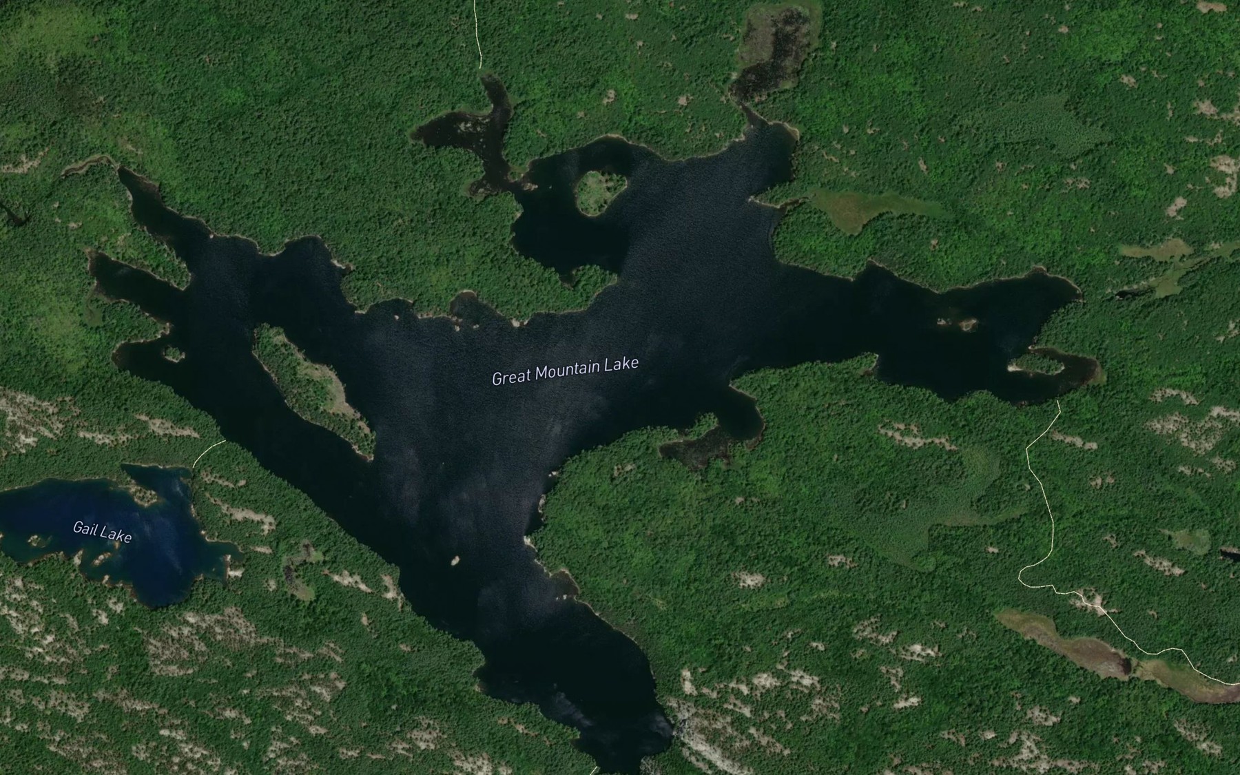 Satellite map of the Great Mountain Lake