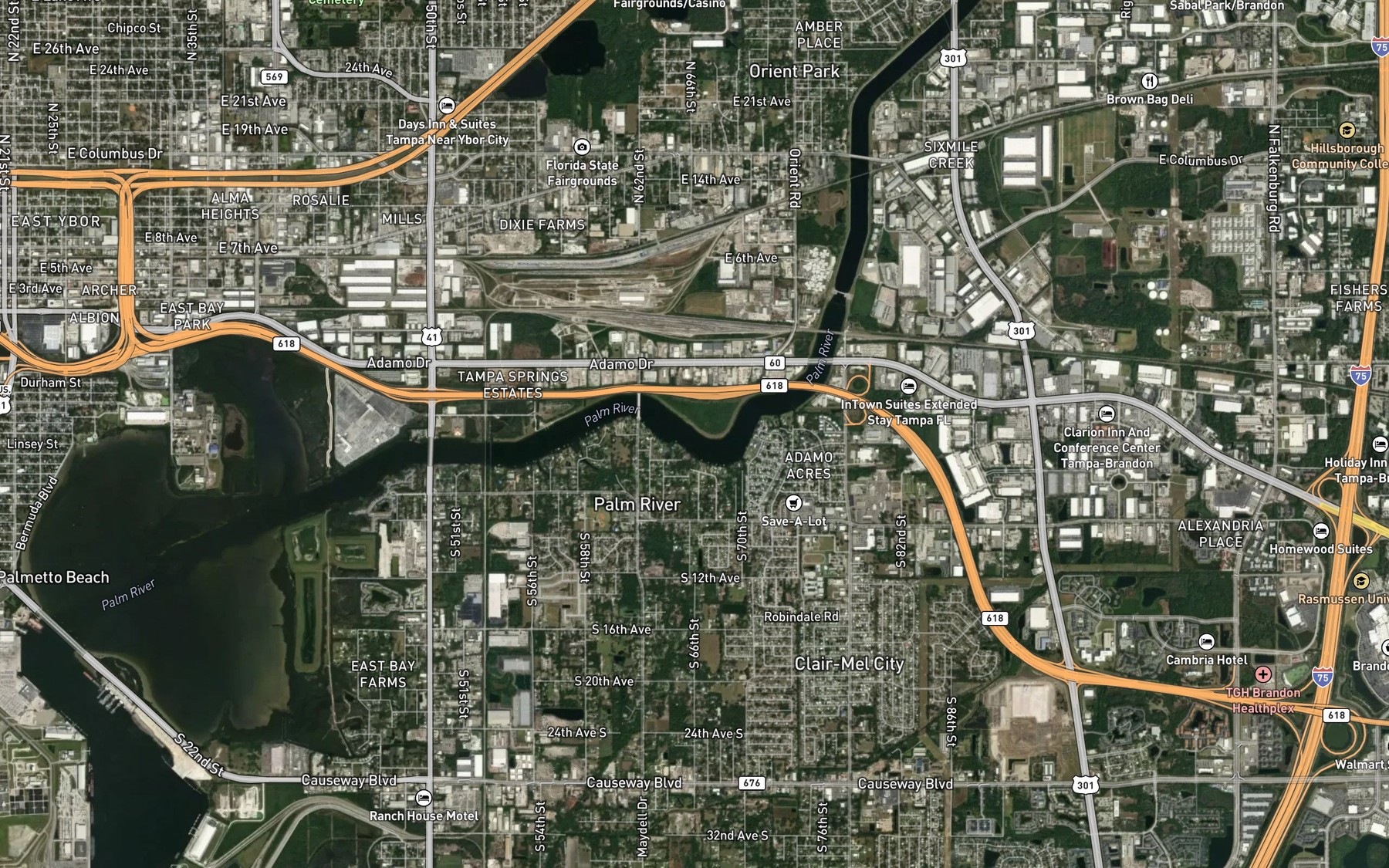 Satellite map of the Spot 1