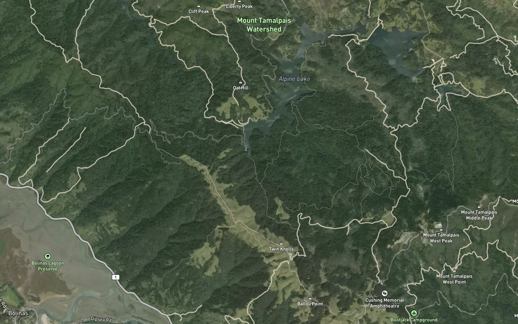 Satellite map of the East Fork Cataract Creek