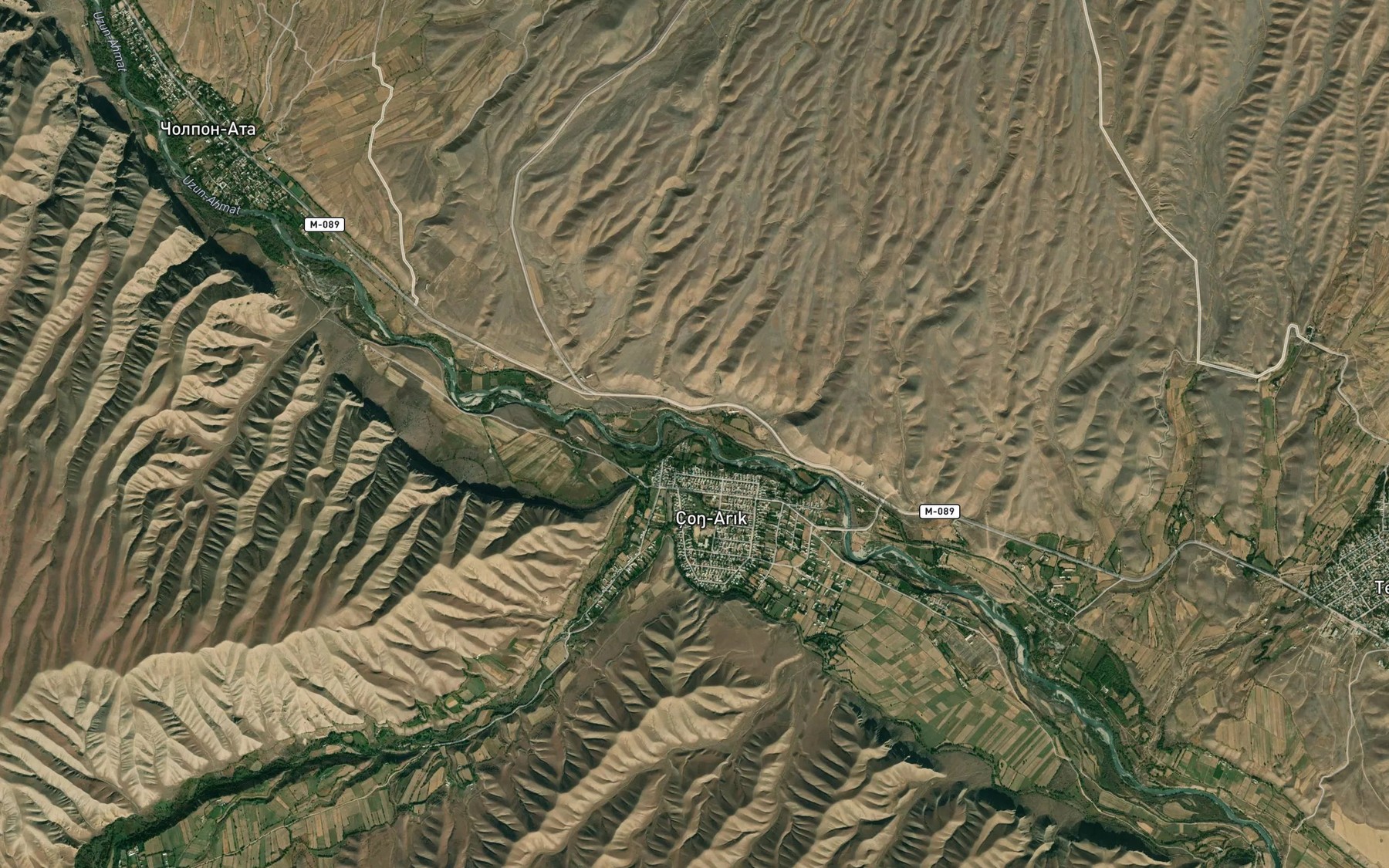 Satellite map of the Ustasay