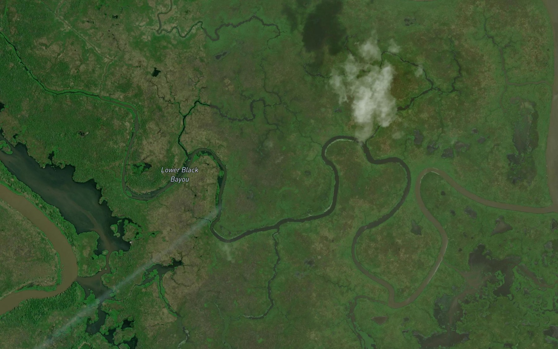 Satellite map of the Lower Black Bayou