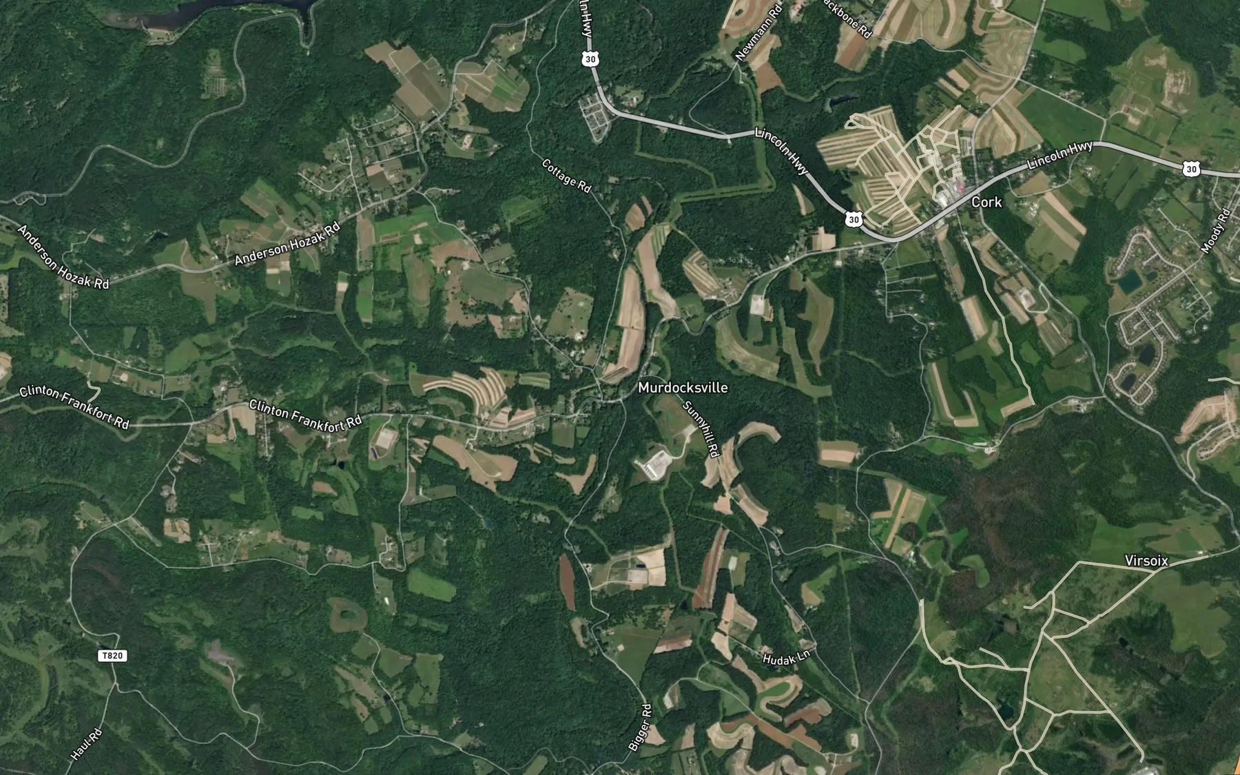 Satellite map of the Wingfield Run