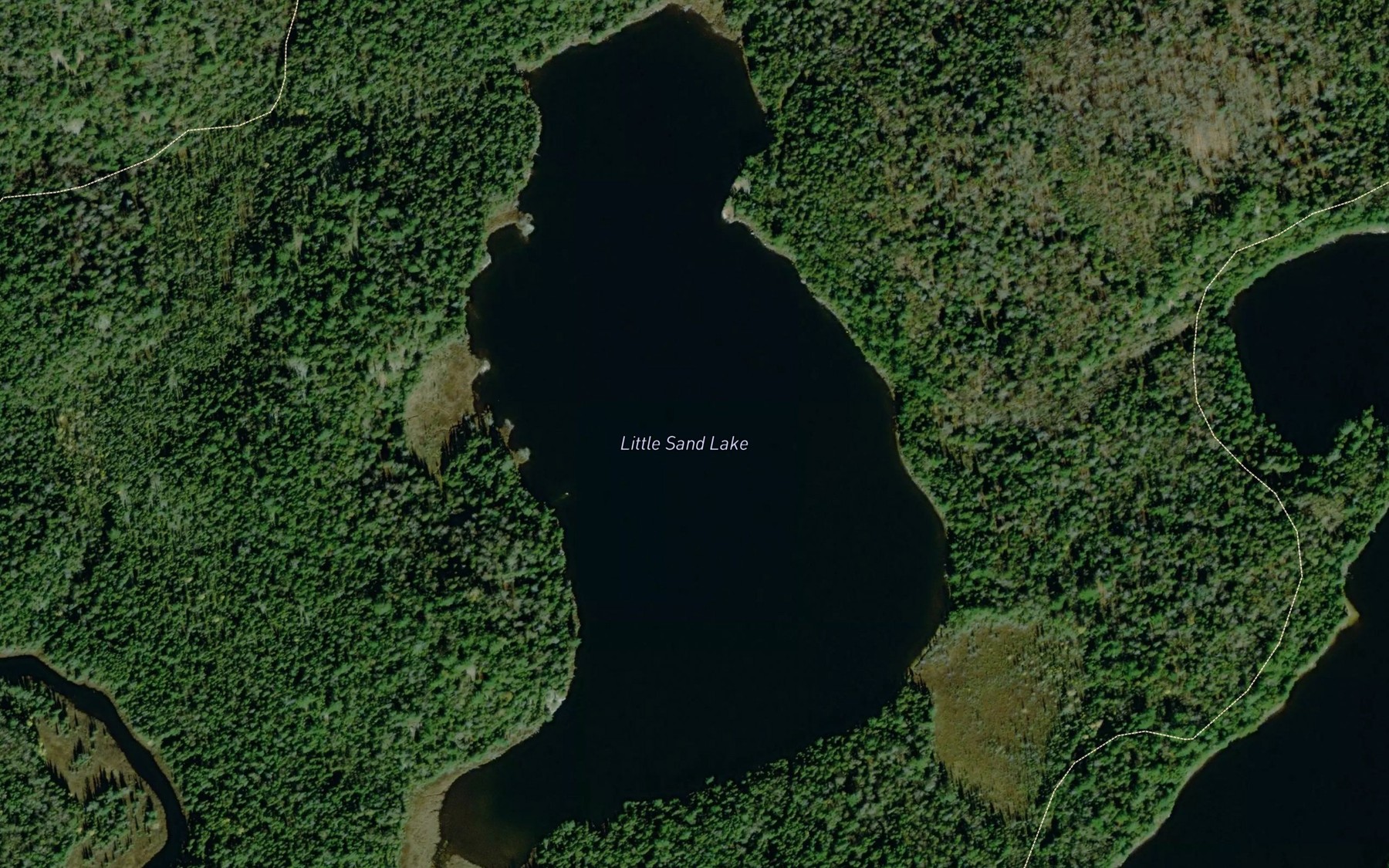 Satellite map of the Little Sand Lake
