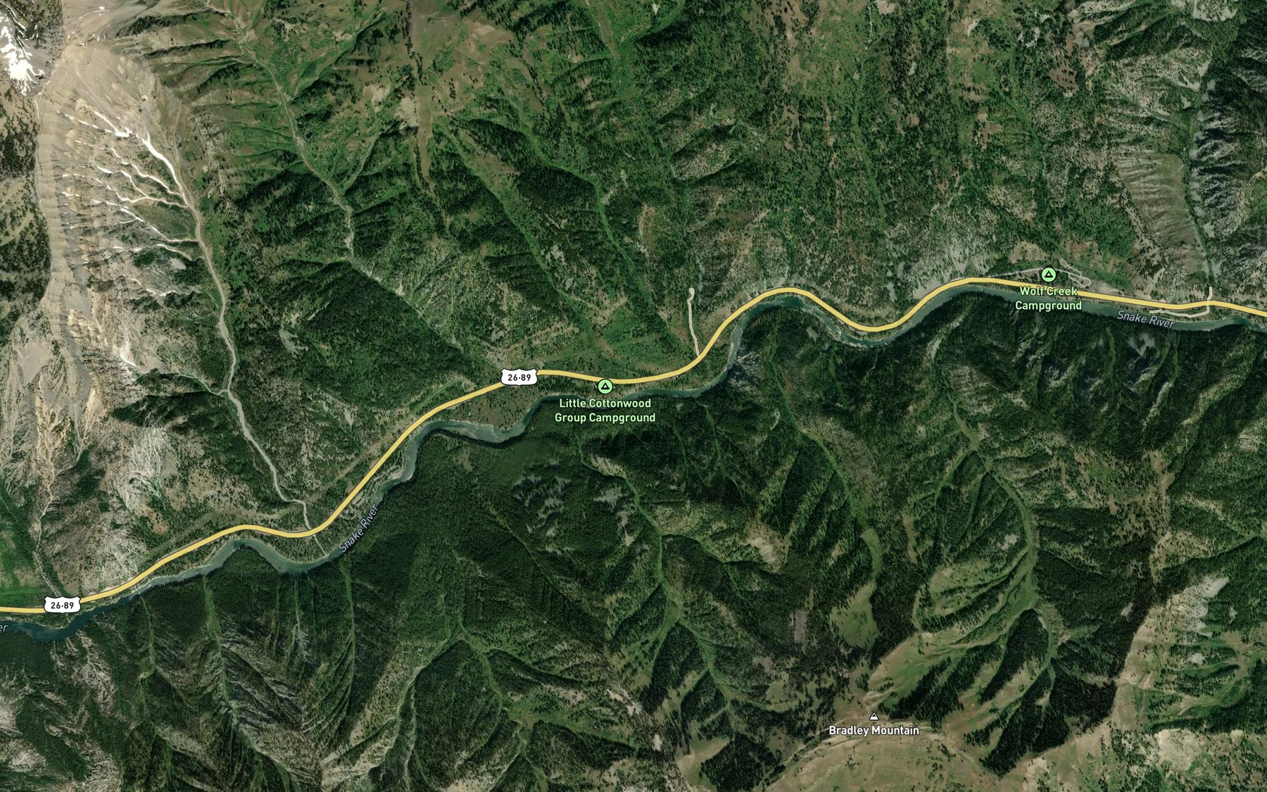 Satellite map of the Little Cottonwood Creek