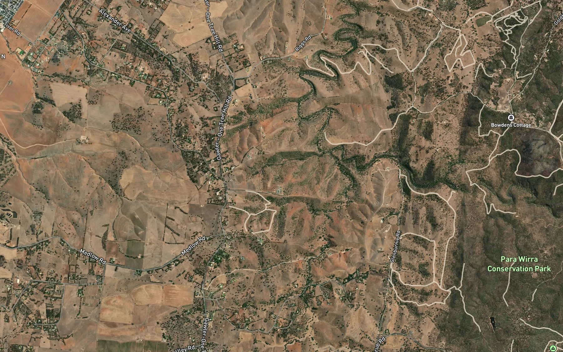 Satellite map of the Tenafeate Creek