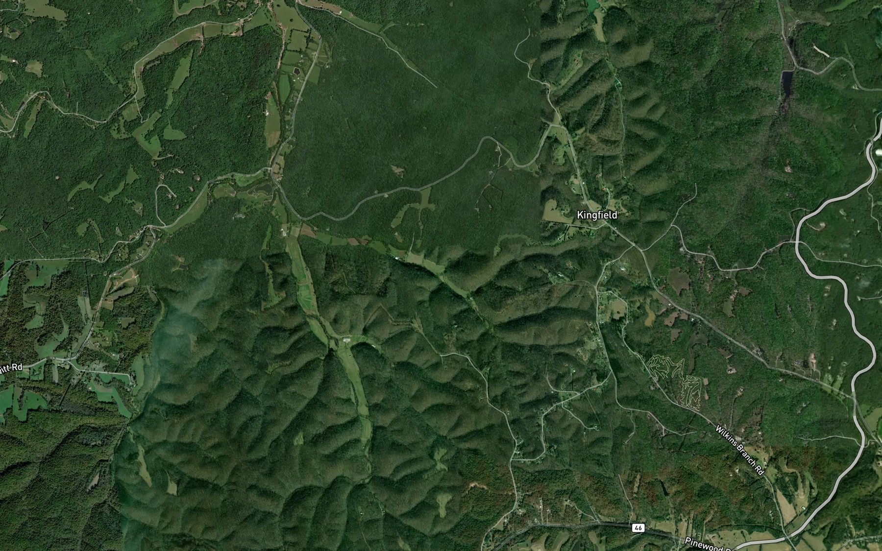 Satellite map of the Twomey Hole Branch