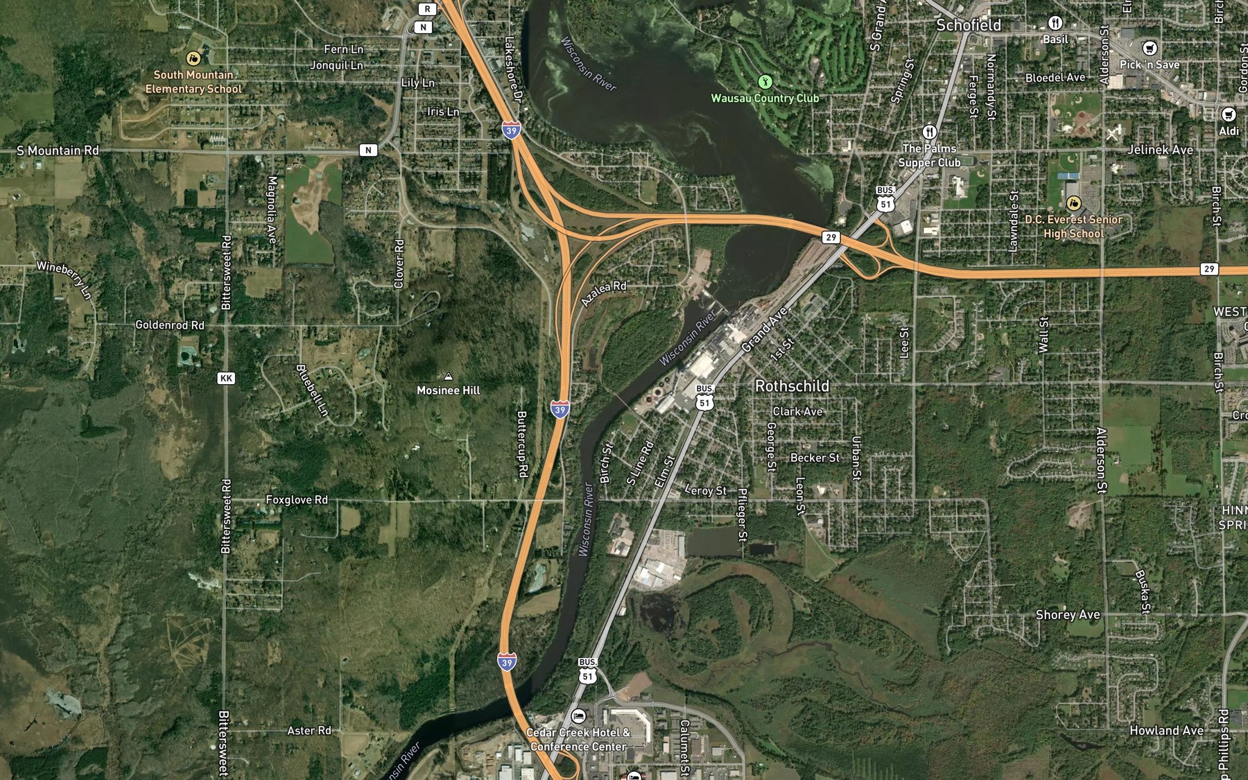 Satellite map of the Spot 1
