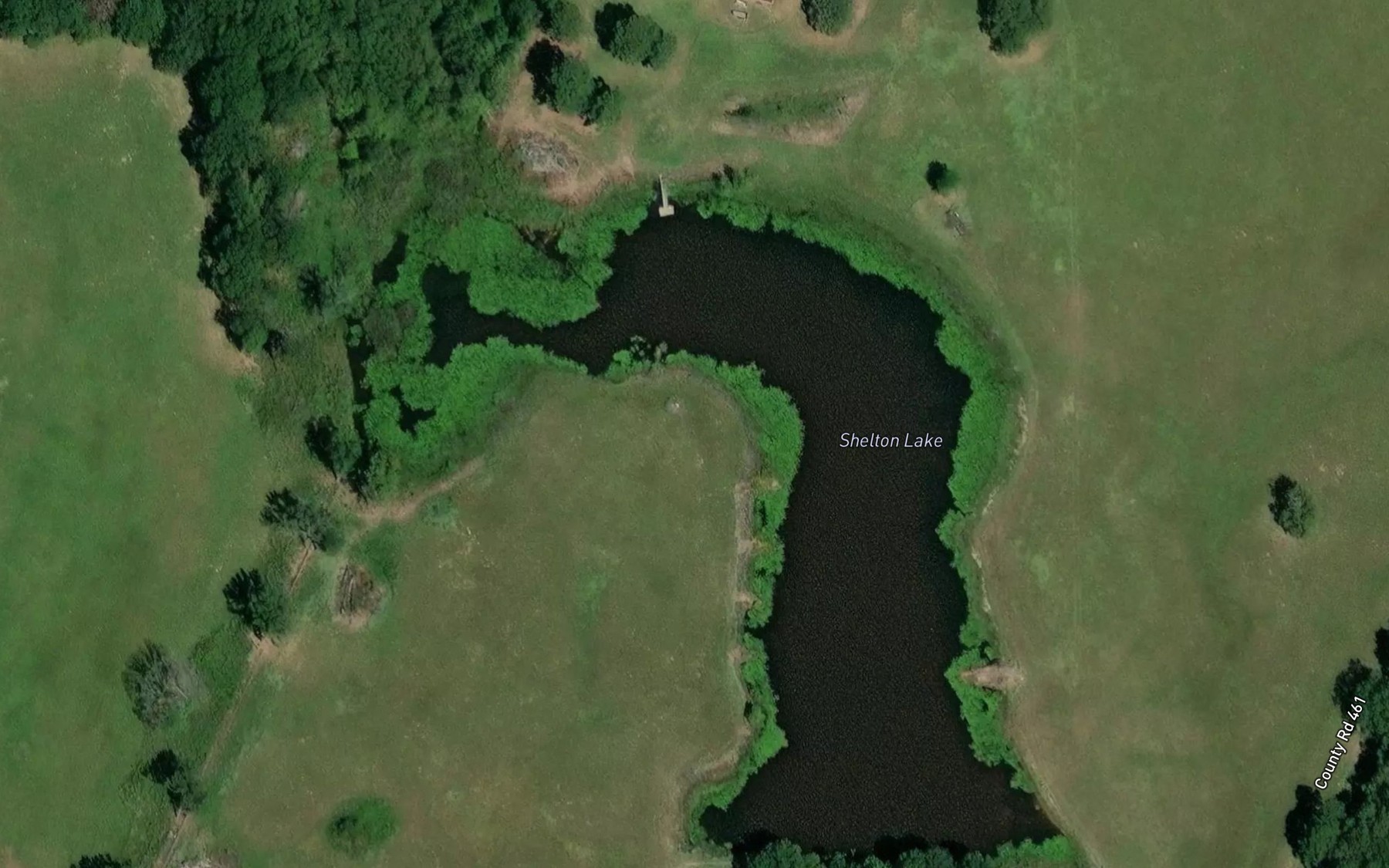 Satellite map of the Shelton Lake
