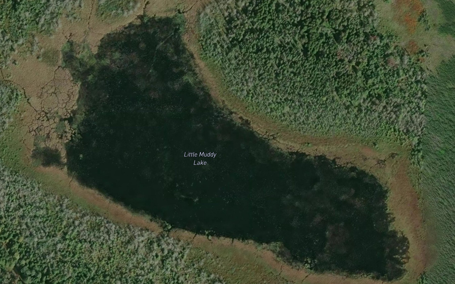 Satellite map of the Little Muddy Lake