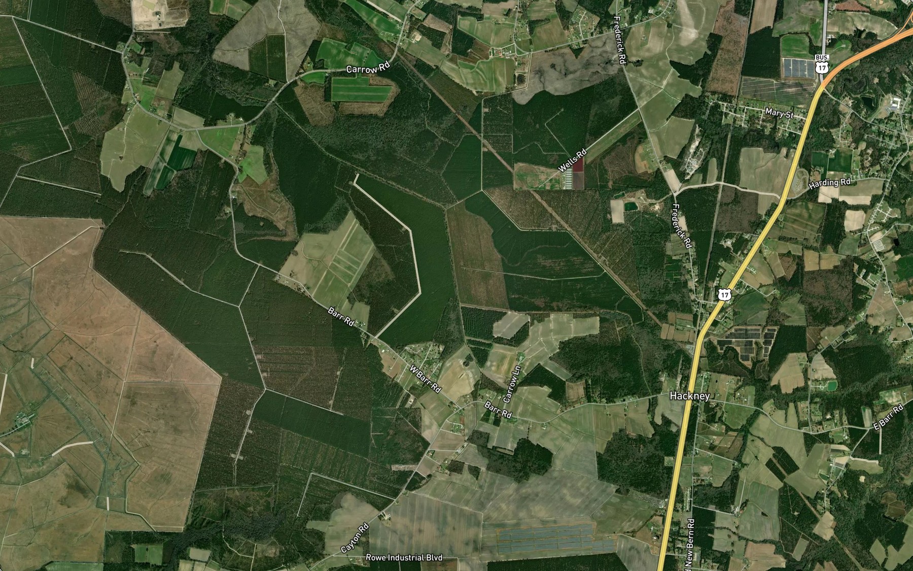 Satellite map of the Juniper Swamp