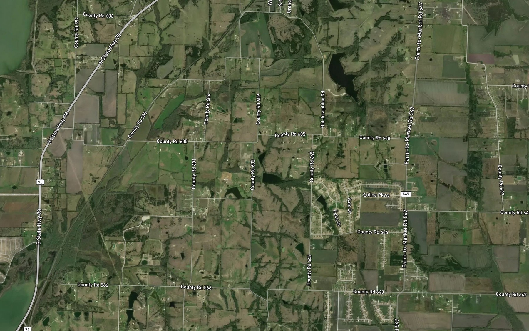 Satellite map of the Soil Conservation Service Site 85b Reservoir