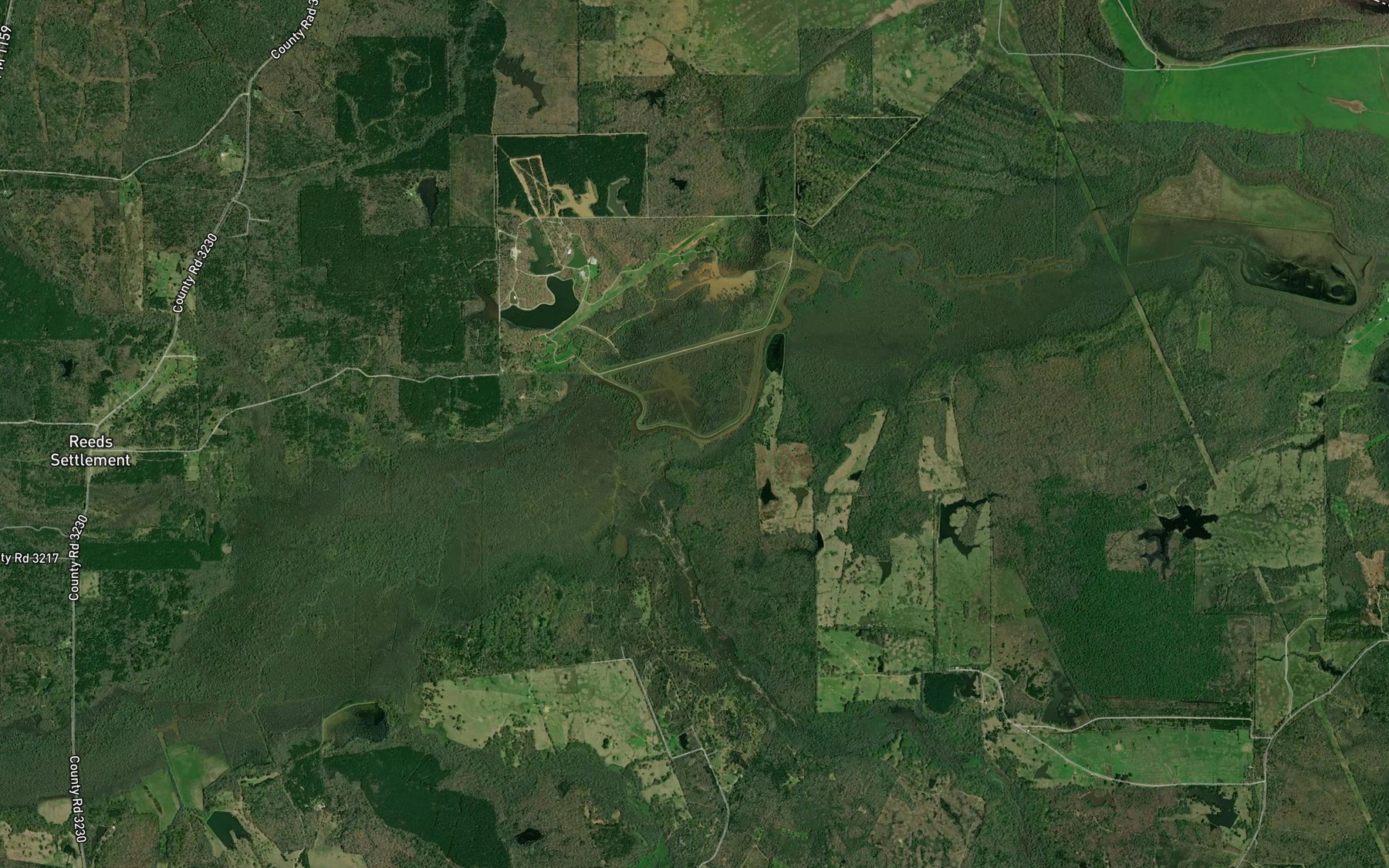 Satellite map of the West Beaverdam Creek