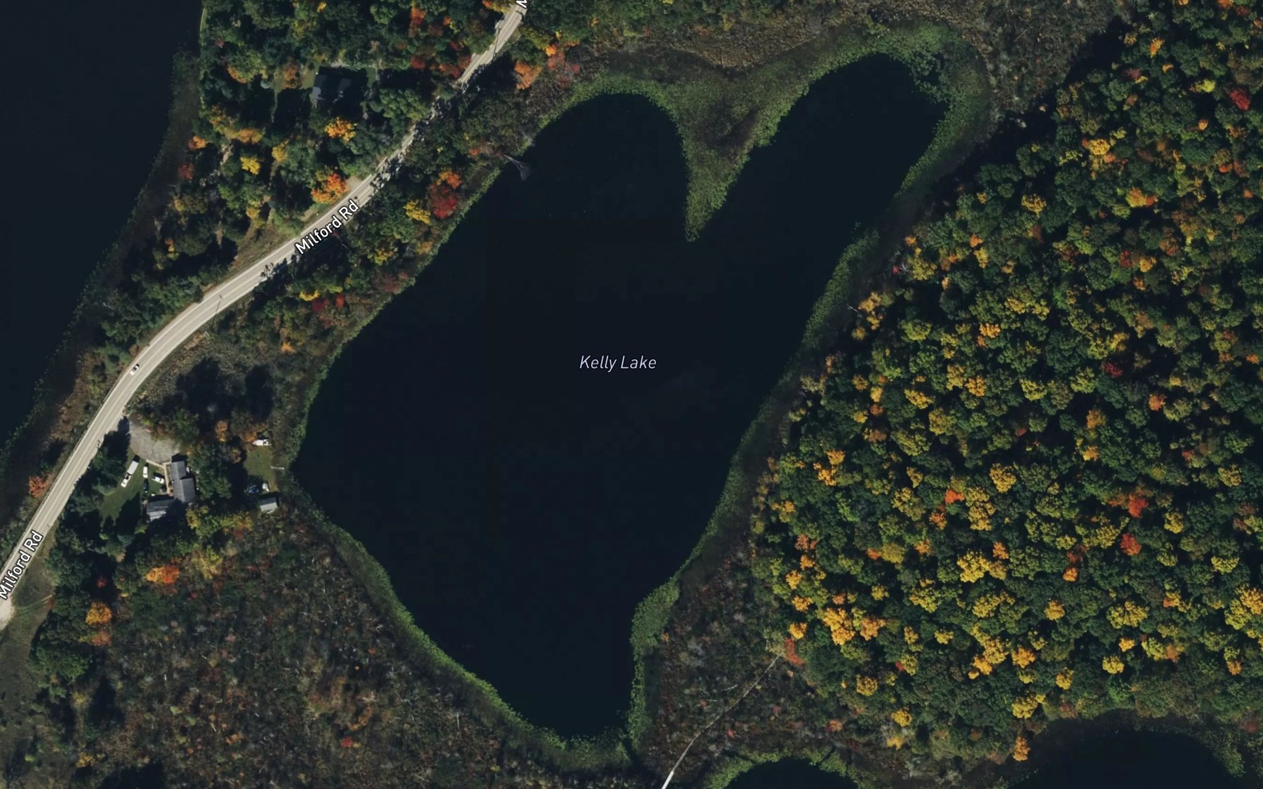 Satellite map of the Kelly Lake