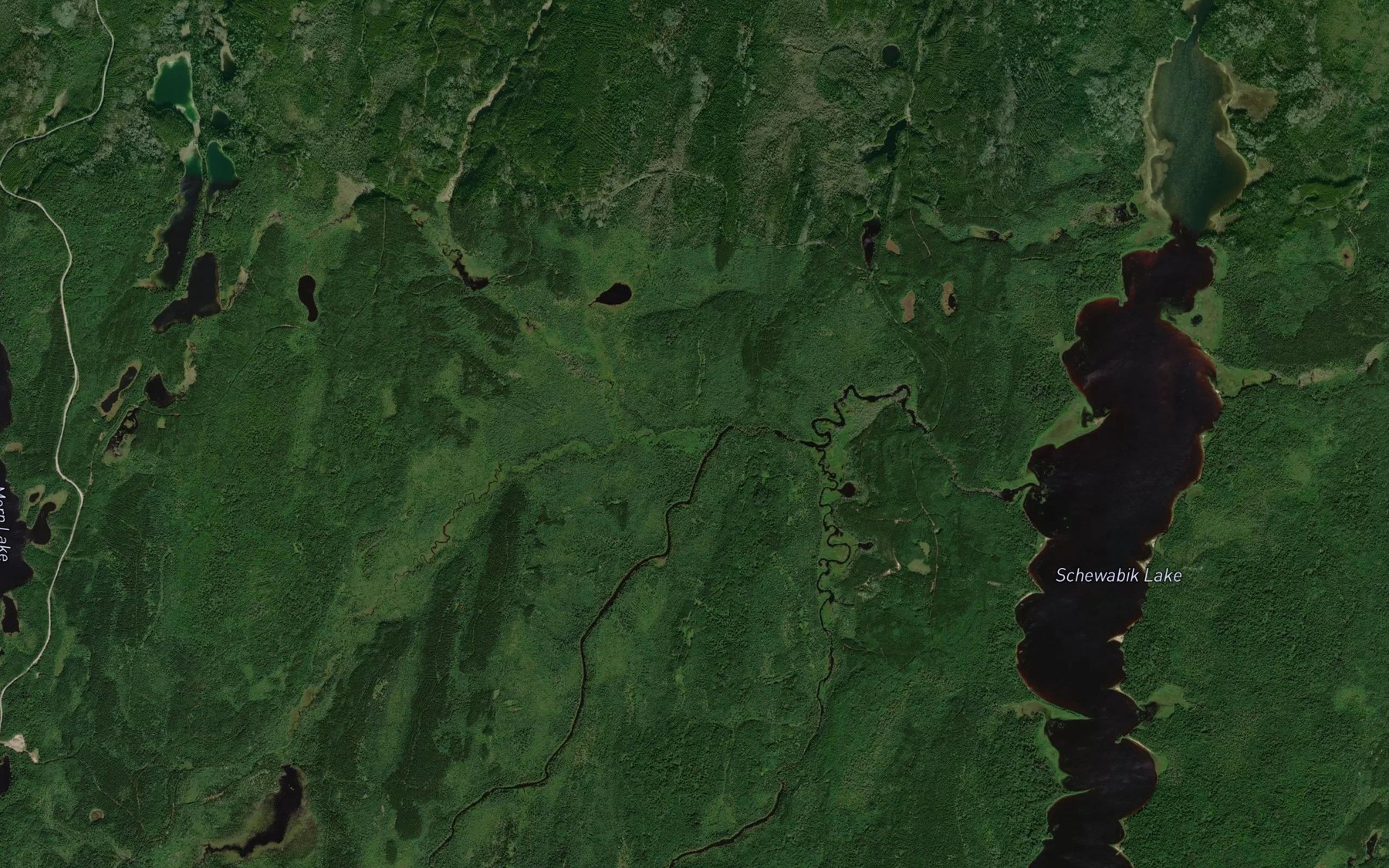 Satellite map of the Little Swanson River