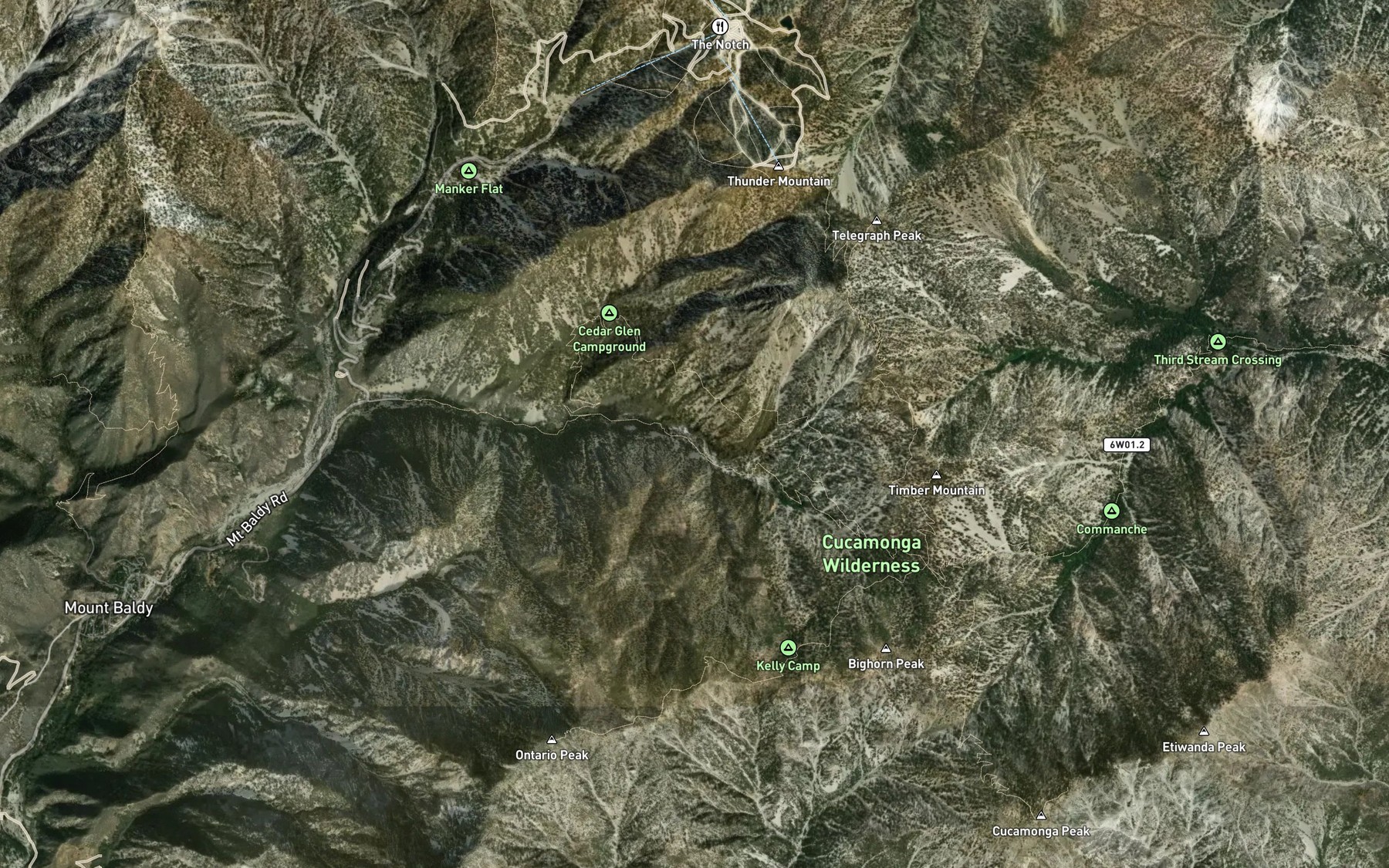 Satellite map of the Telegraph Wash