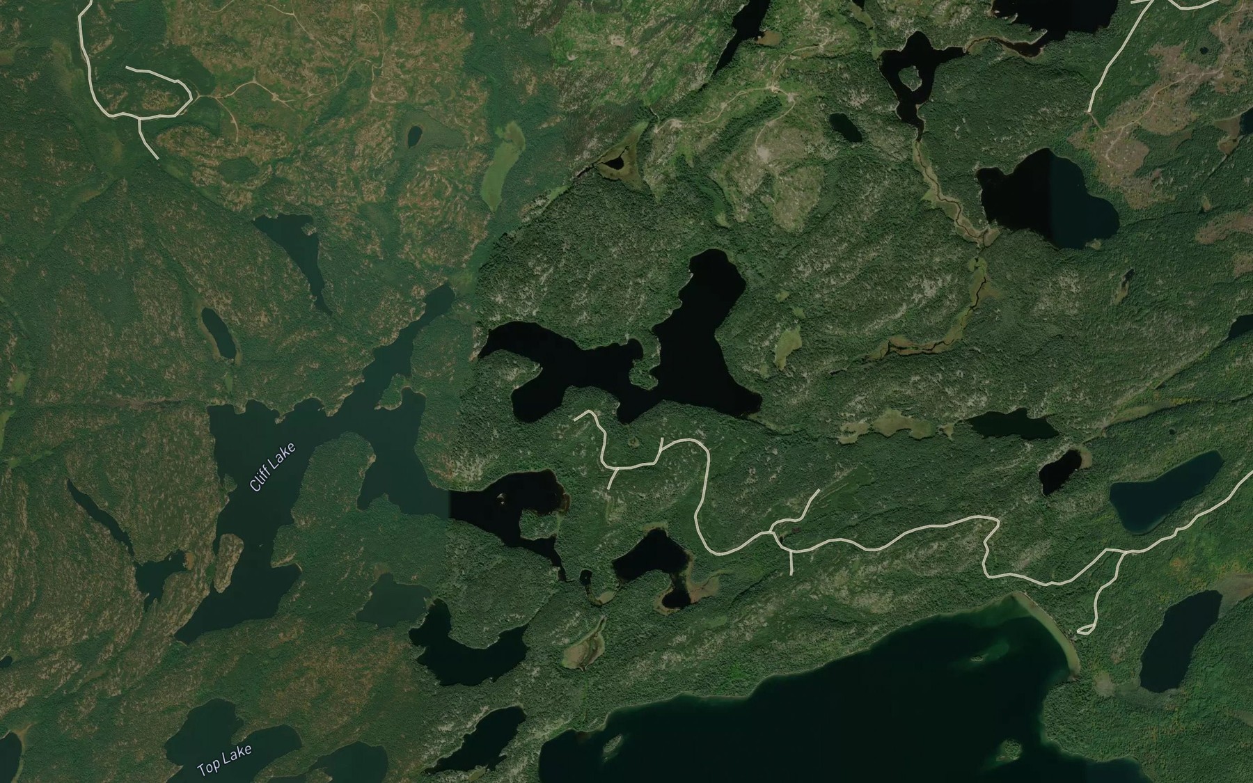 Satellite map of the Plum Lake