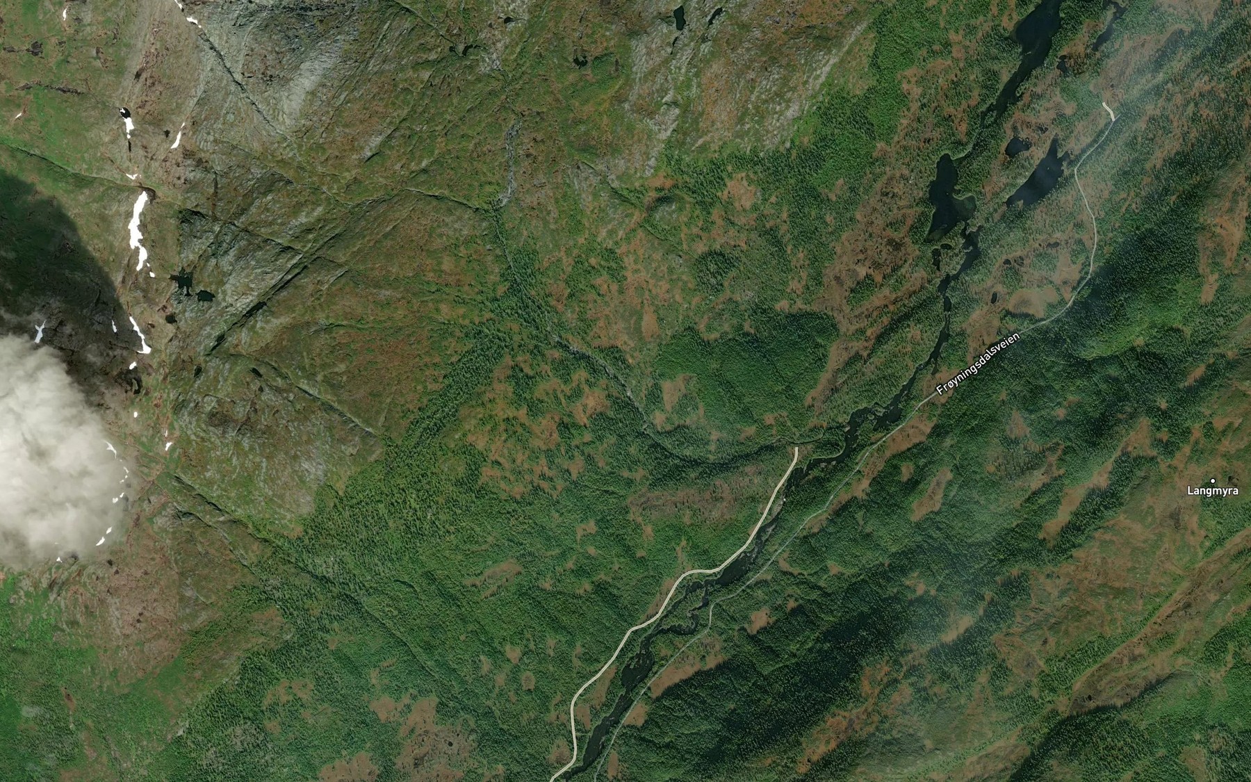 Satellite map of the Tverrelva