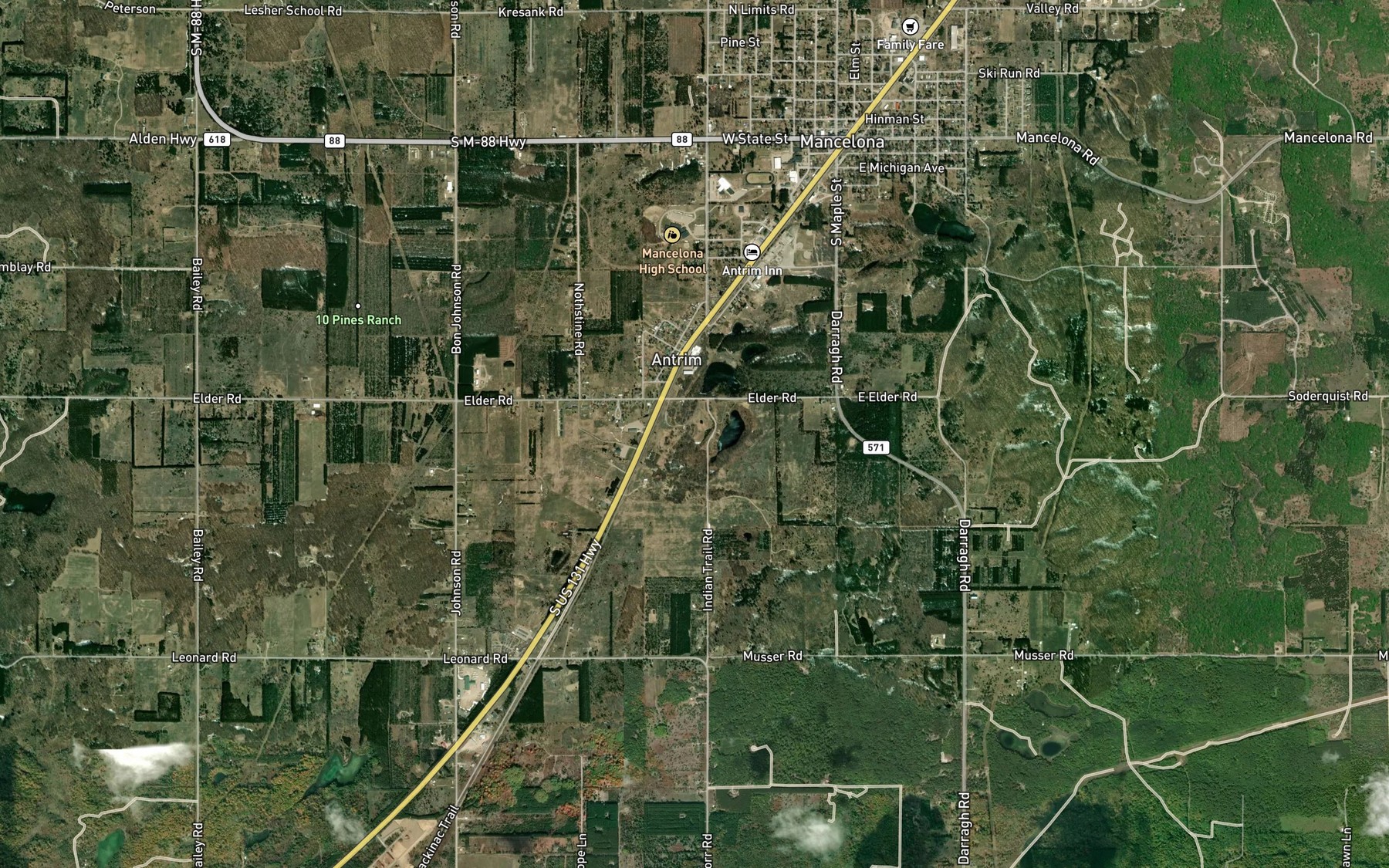 Satellite map of the Tar Lake