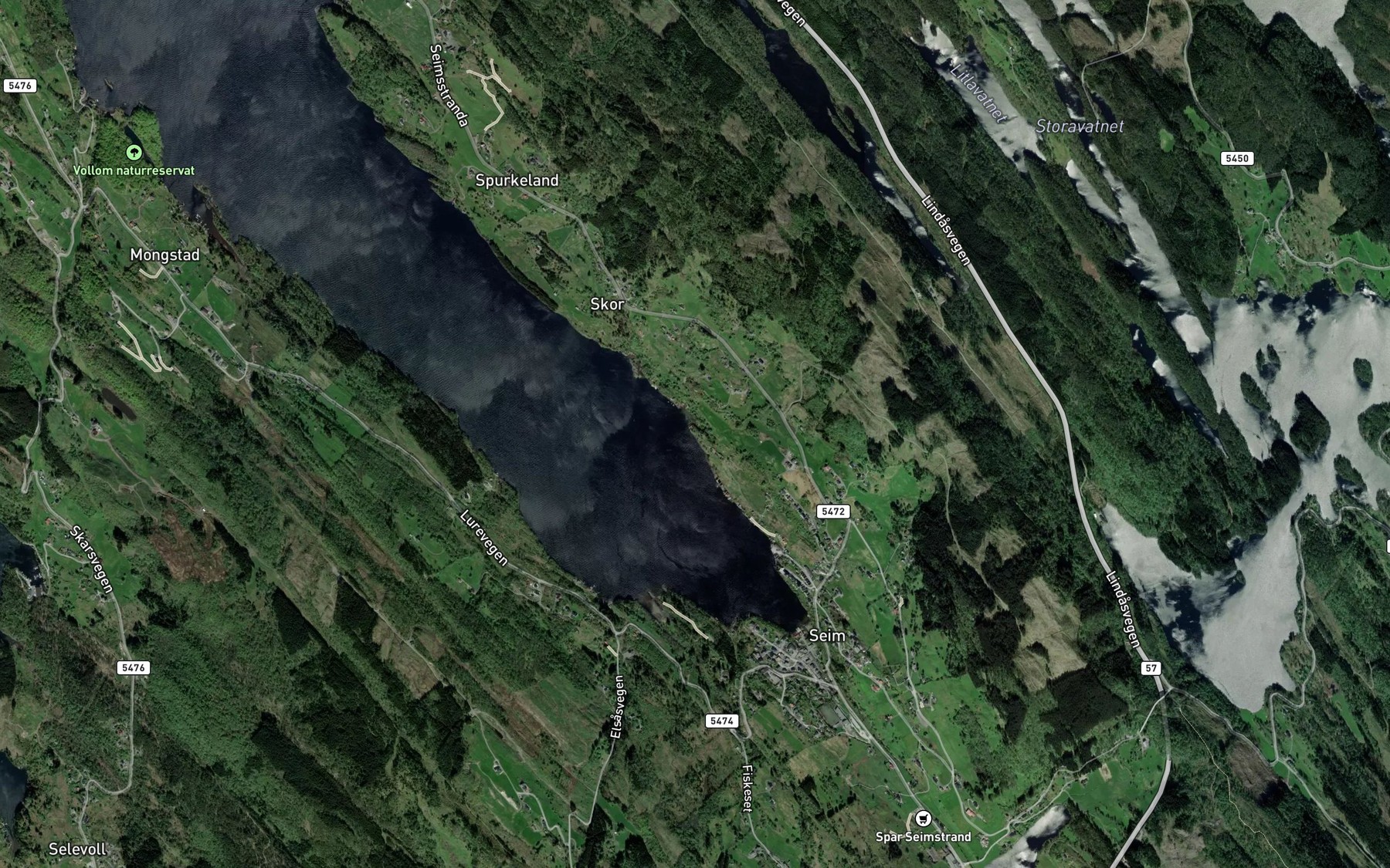 Satellite map of the Sore Totlandsviki