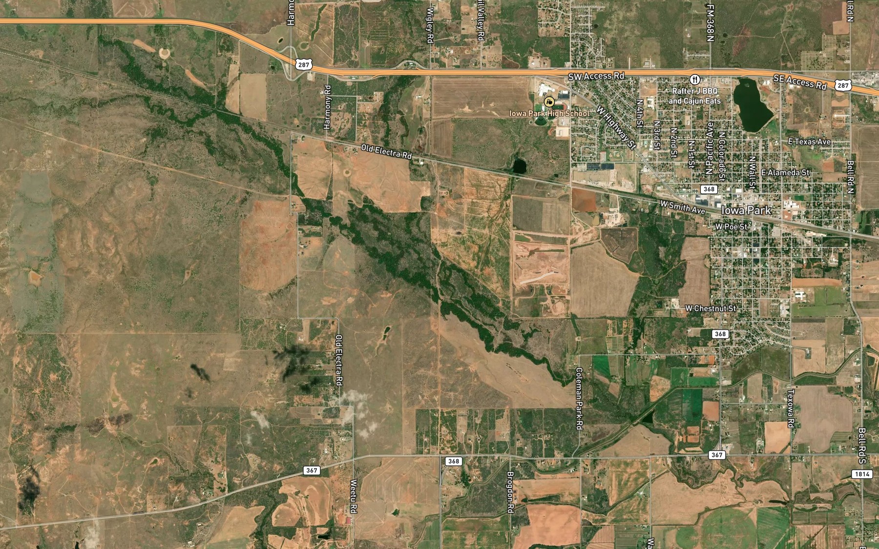 Satellite map of the Stevens Creek