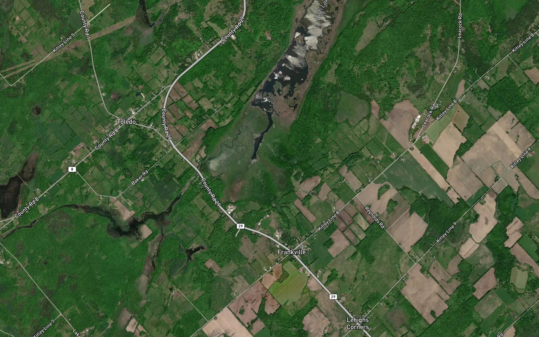 Satellite map of the Marshalls Creek