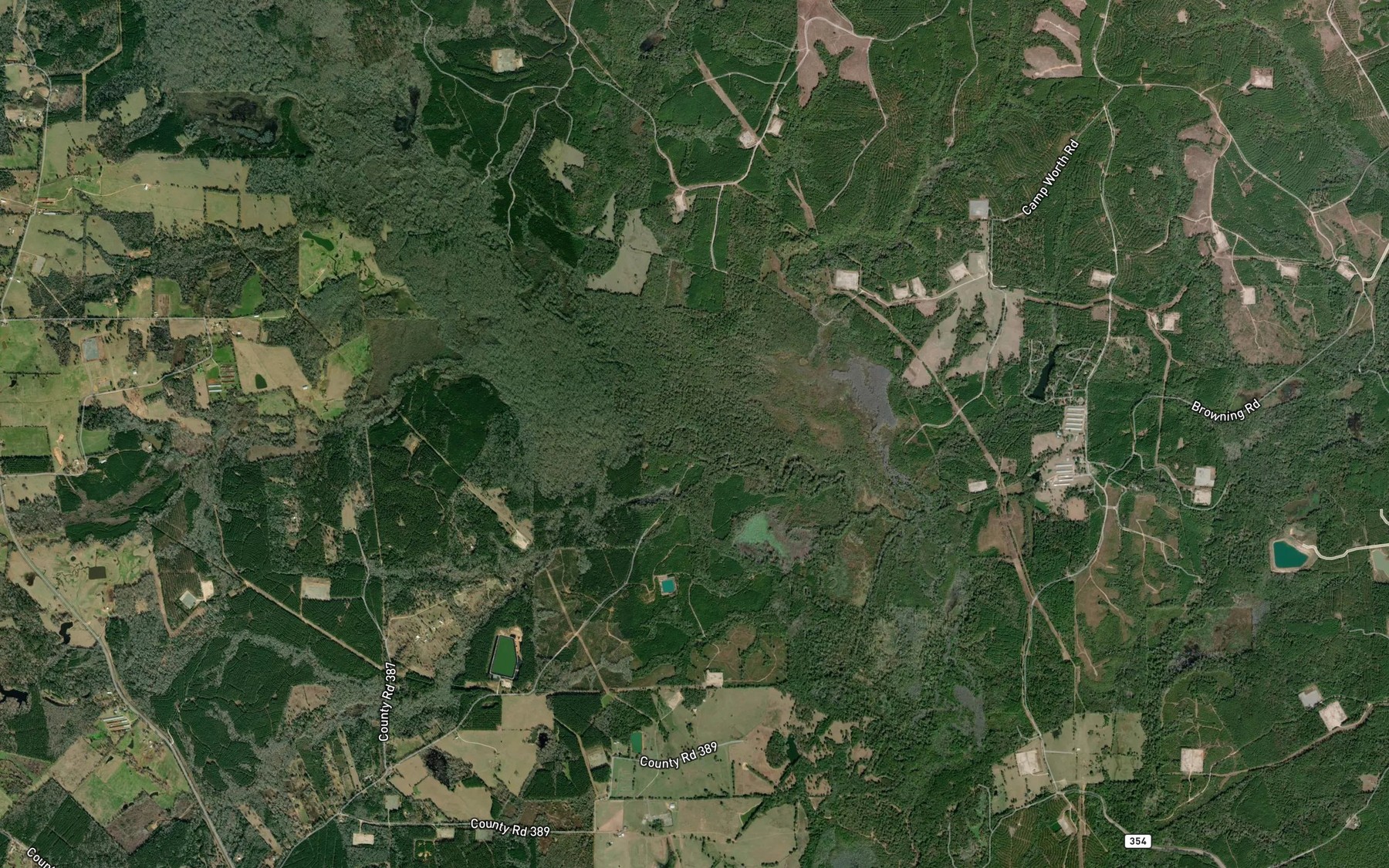 Satellite map of the Bog Creek