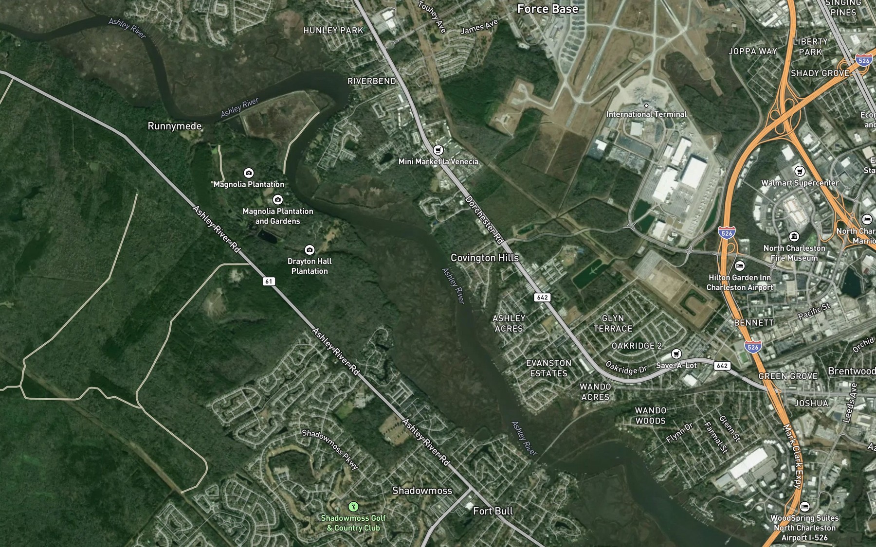 Satellite map of the Macbeth Creek