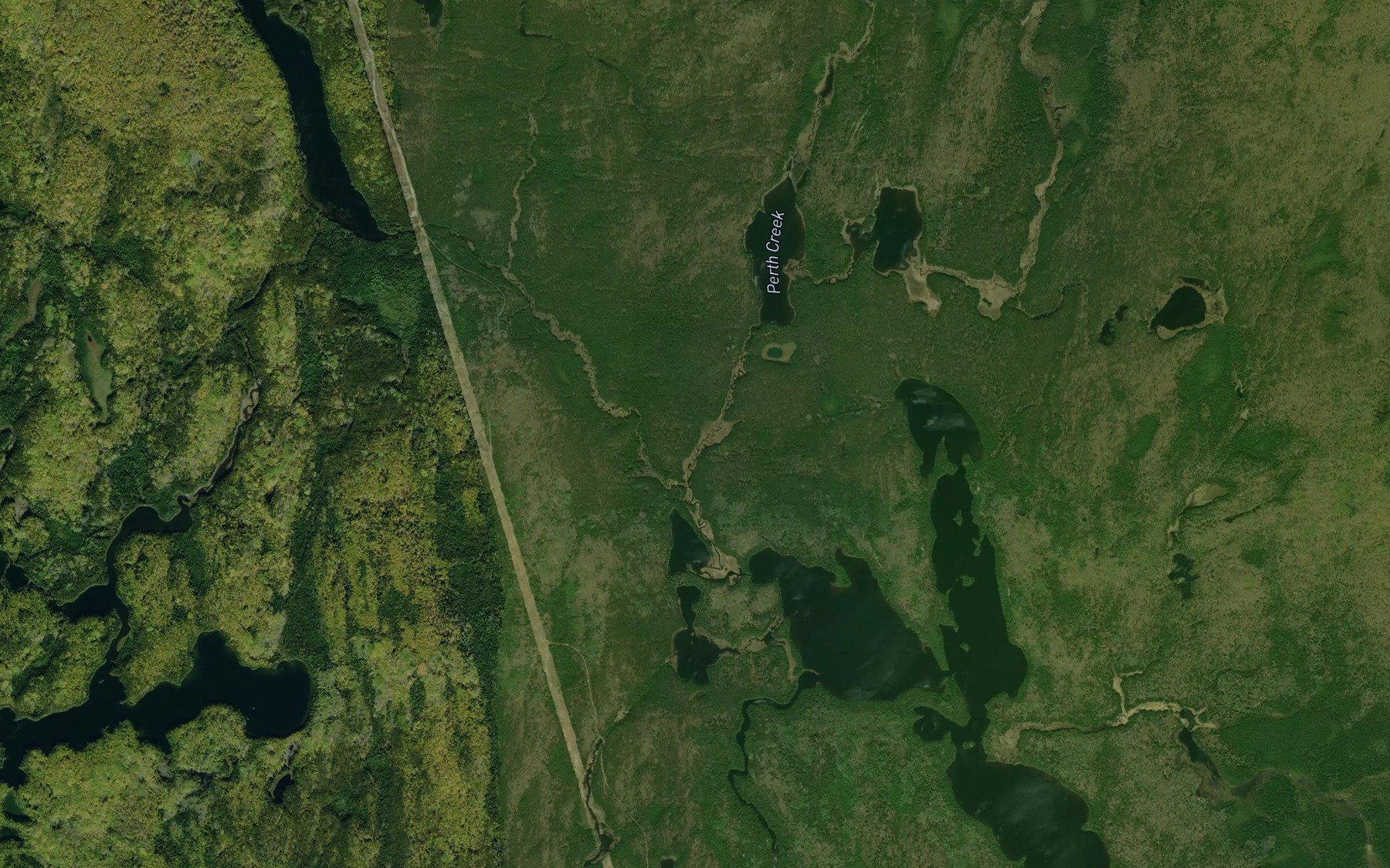 Satellite map of the Seganku Creek