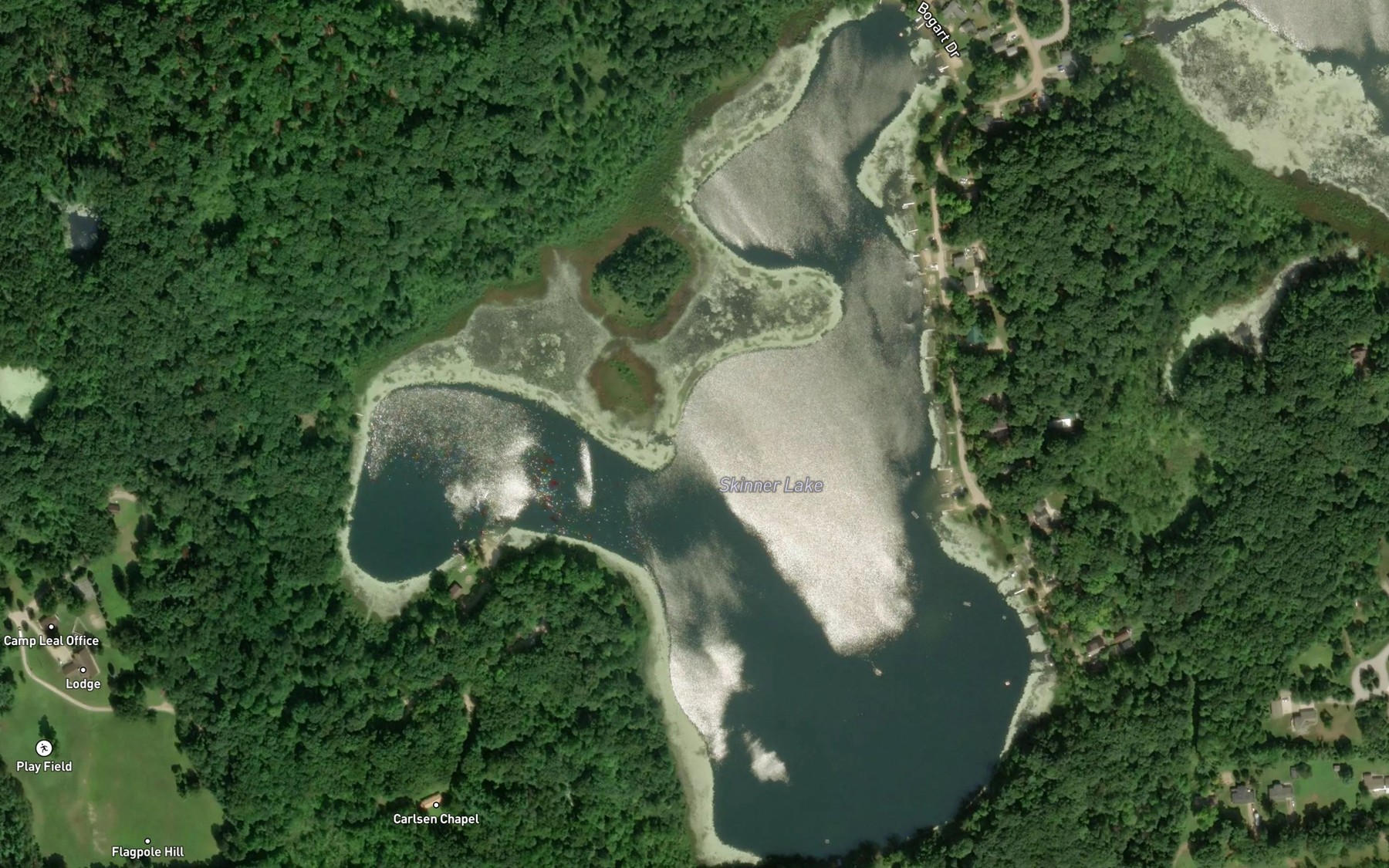 Satellite map of the Skinner Lake