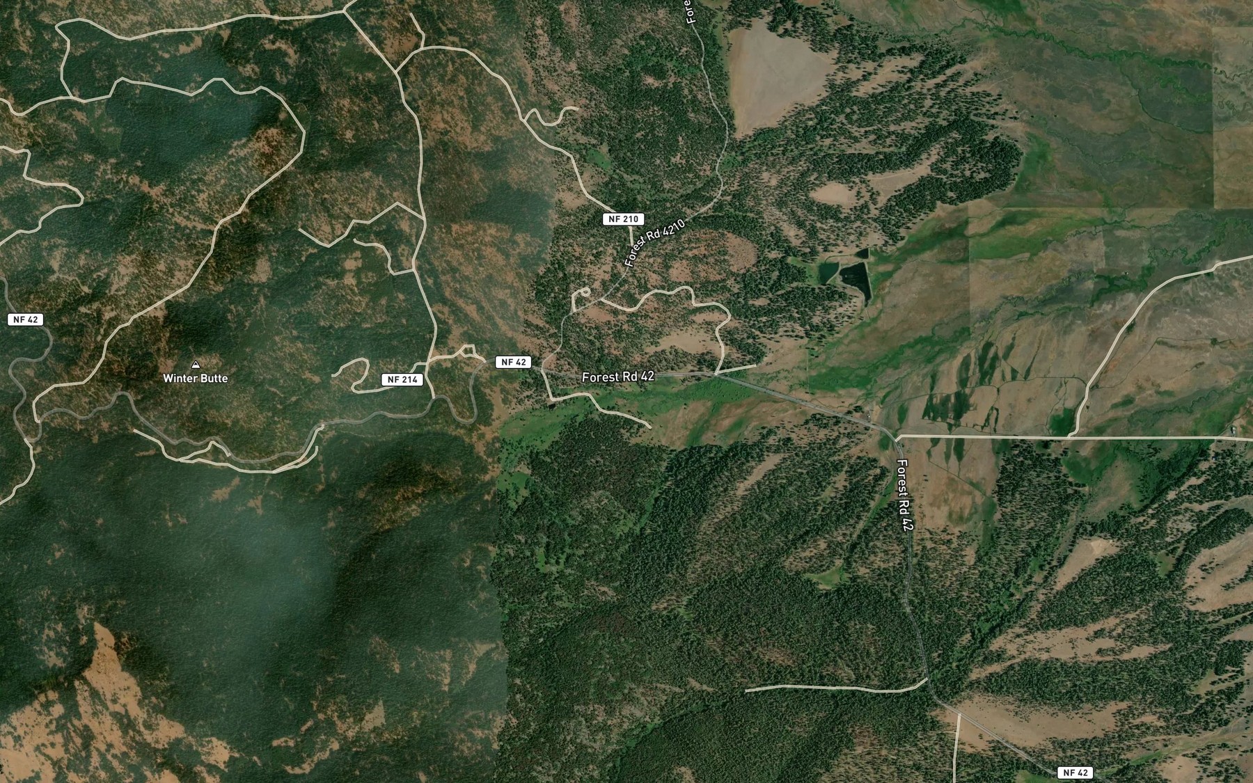 Satellite map of the Winter Creek