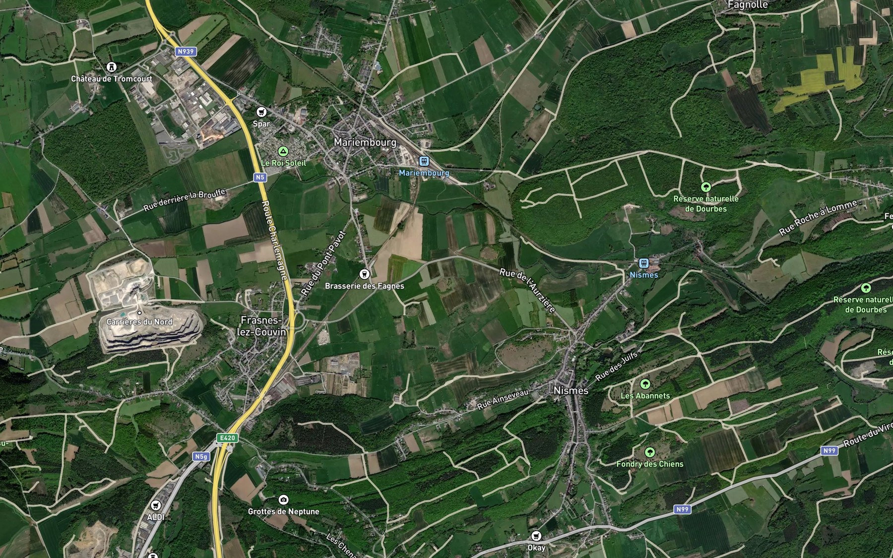 Satellite map of the Fagnolle