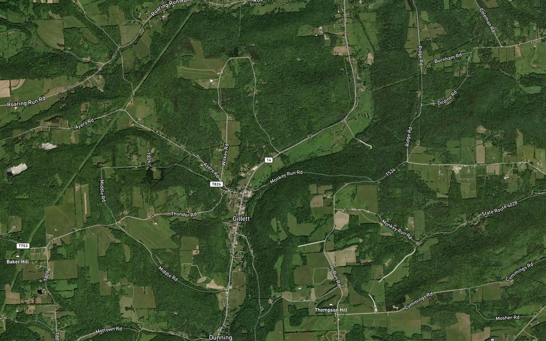 Satellite map of the Canaan Run